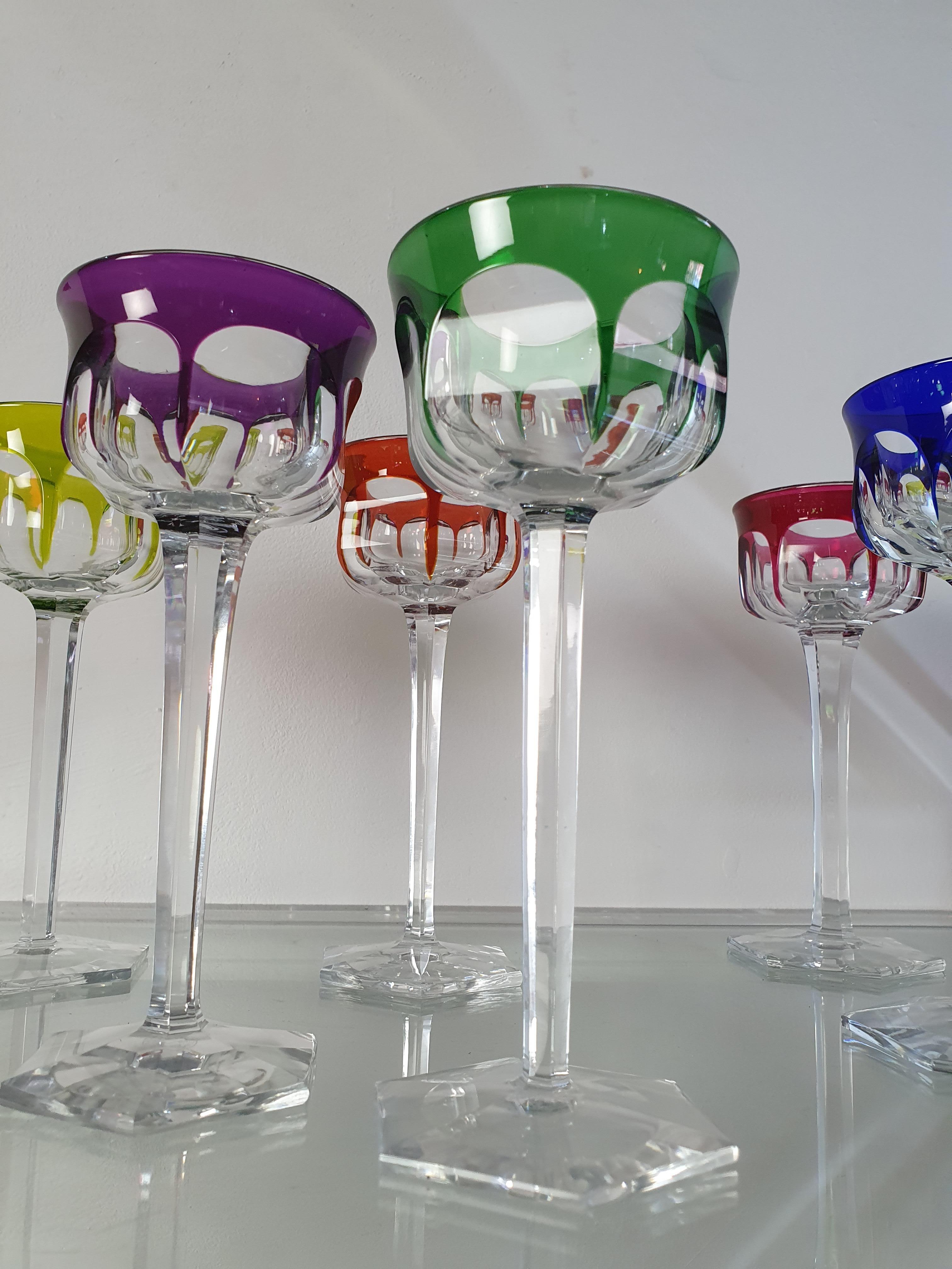 20th Century Baccarat Crystal Malmaison Glasses Set of 8 