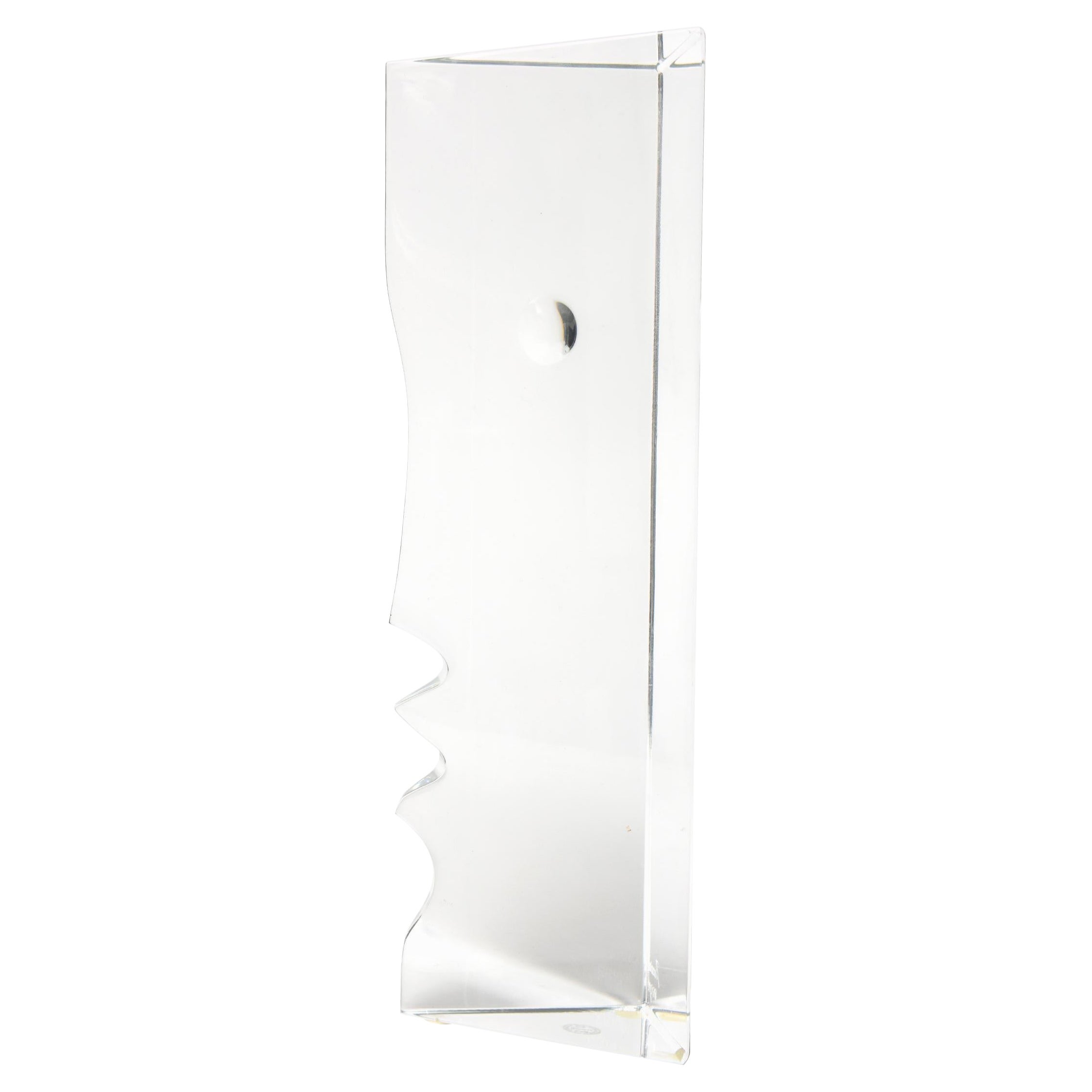 Baccarat Crystal Man Face Encounter Rencontre Sculpture by Robert Rigot