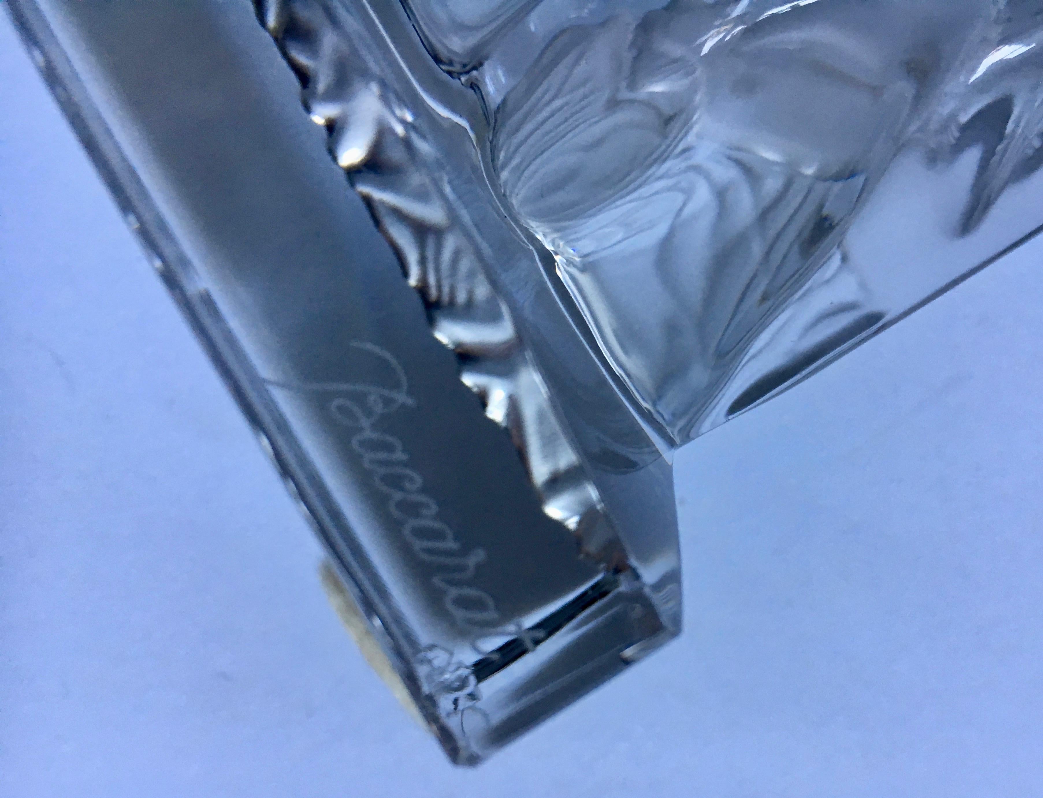 French Baccarat Crystal Mantel Clock with Elephants