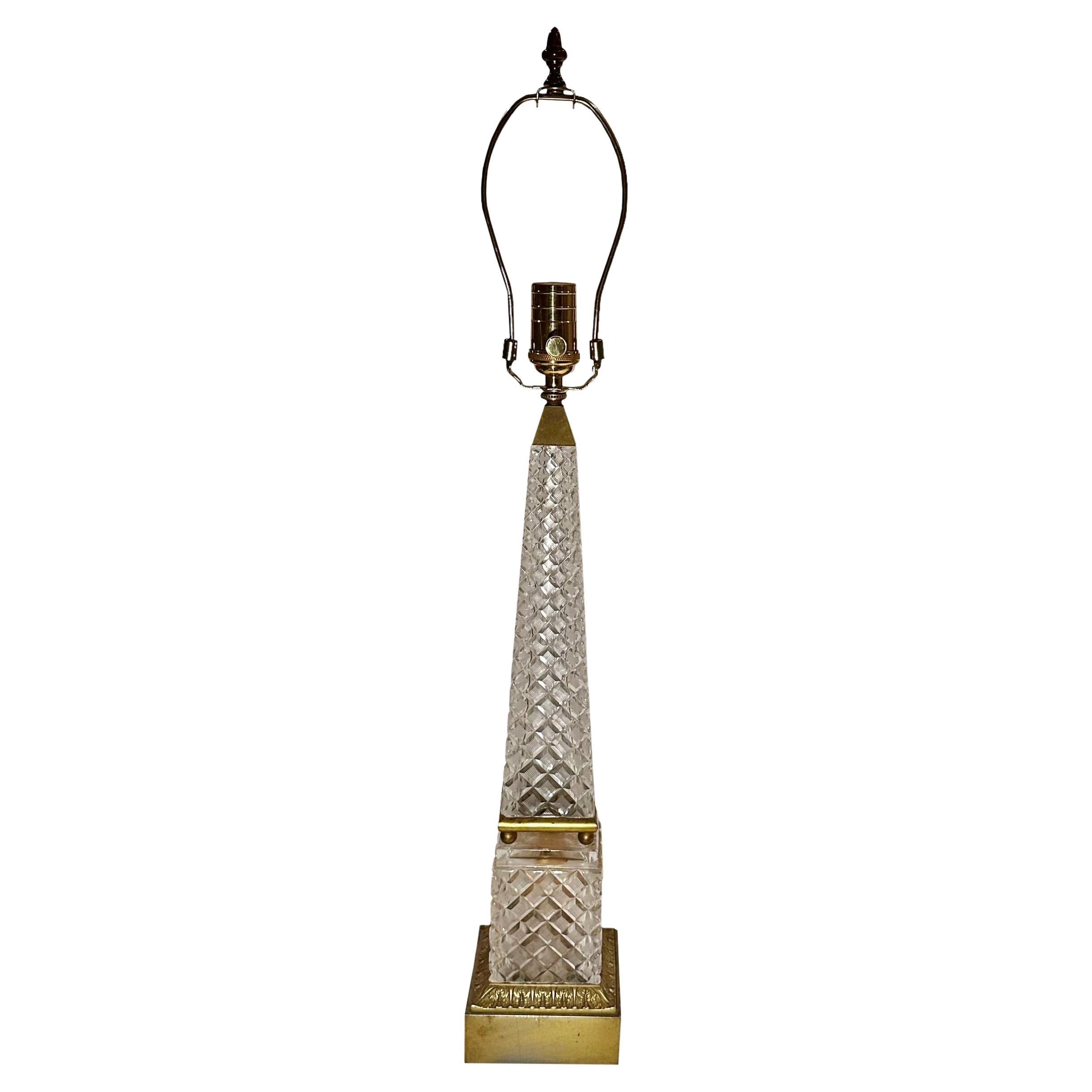 Baccarat Crystal Obelisk Lamp