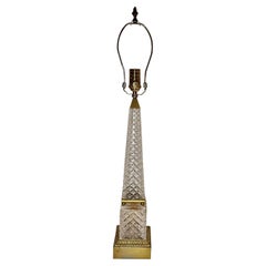 Vintage Baccarat Crystal Obelisk Lamp