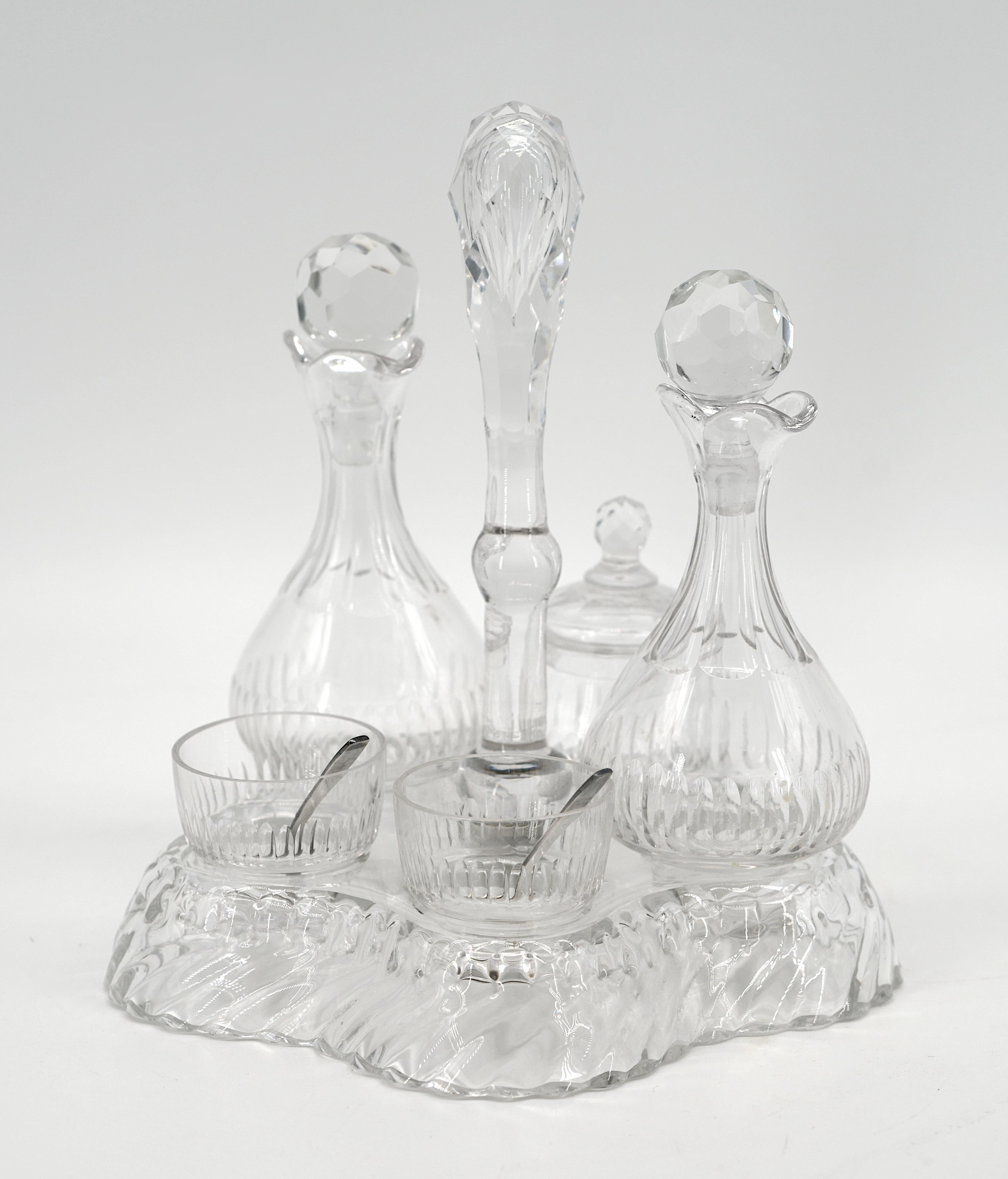 BACCARAT Aceite y Vinagre de Cristal Chapado en plata en venta