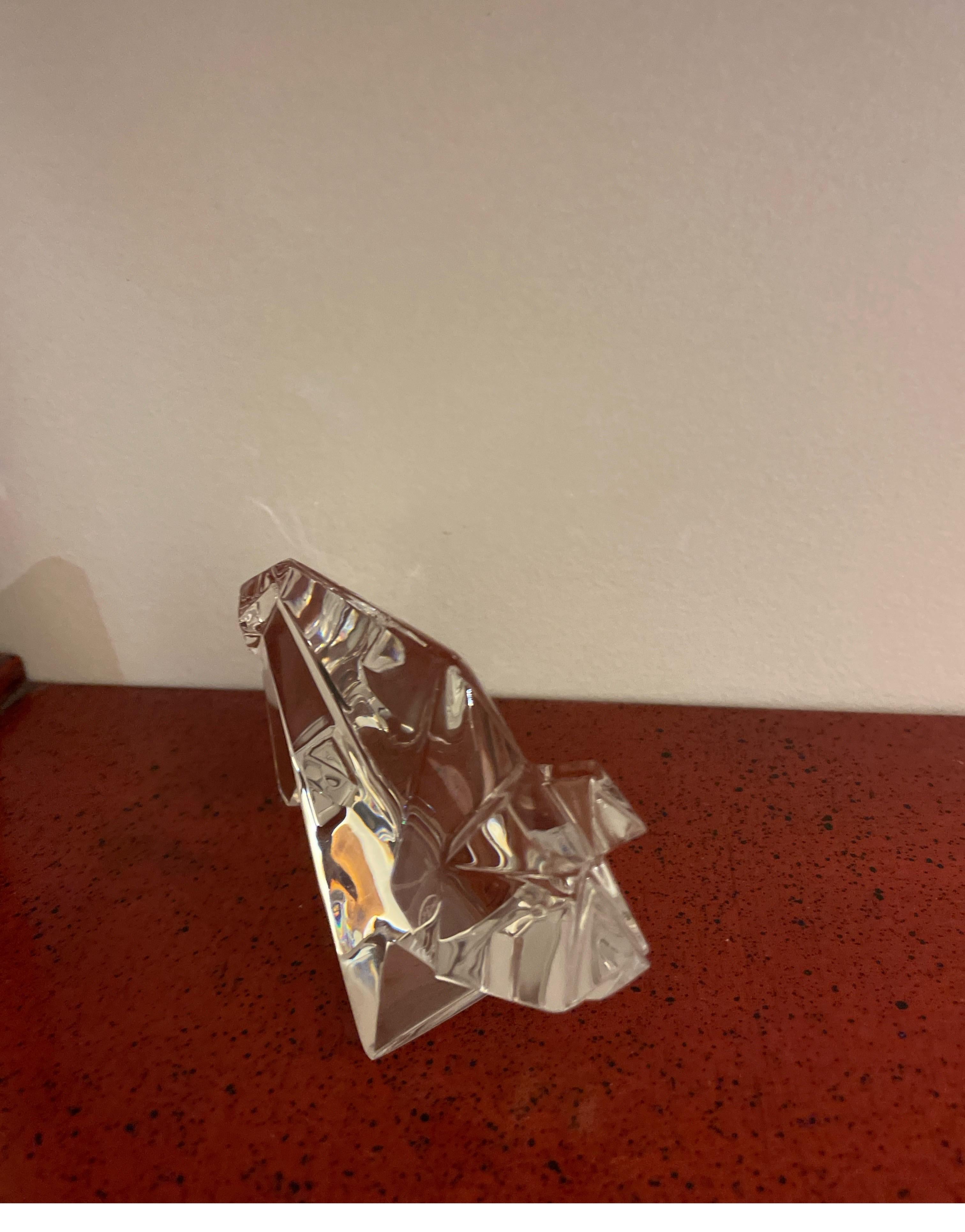Français Figurine de porc Origami en cristal de Baccarat en vente