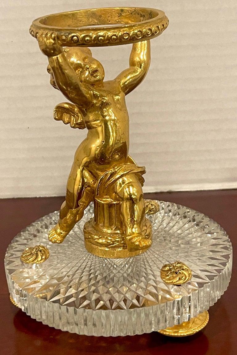 Baccarat Crystal & Ormolu Figural Putti Centerpiece For Sale 3