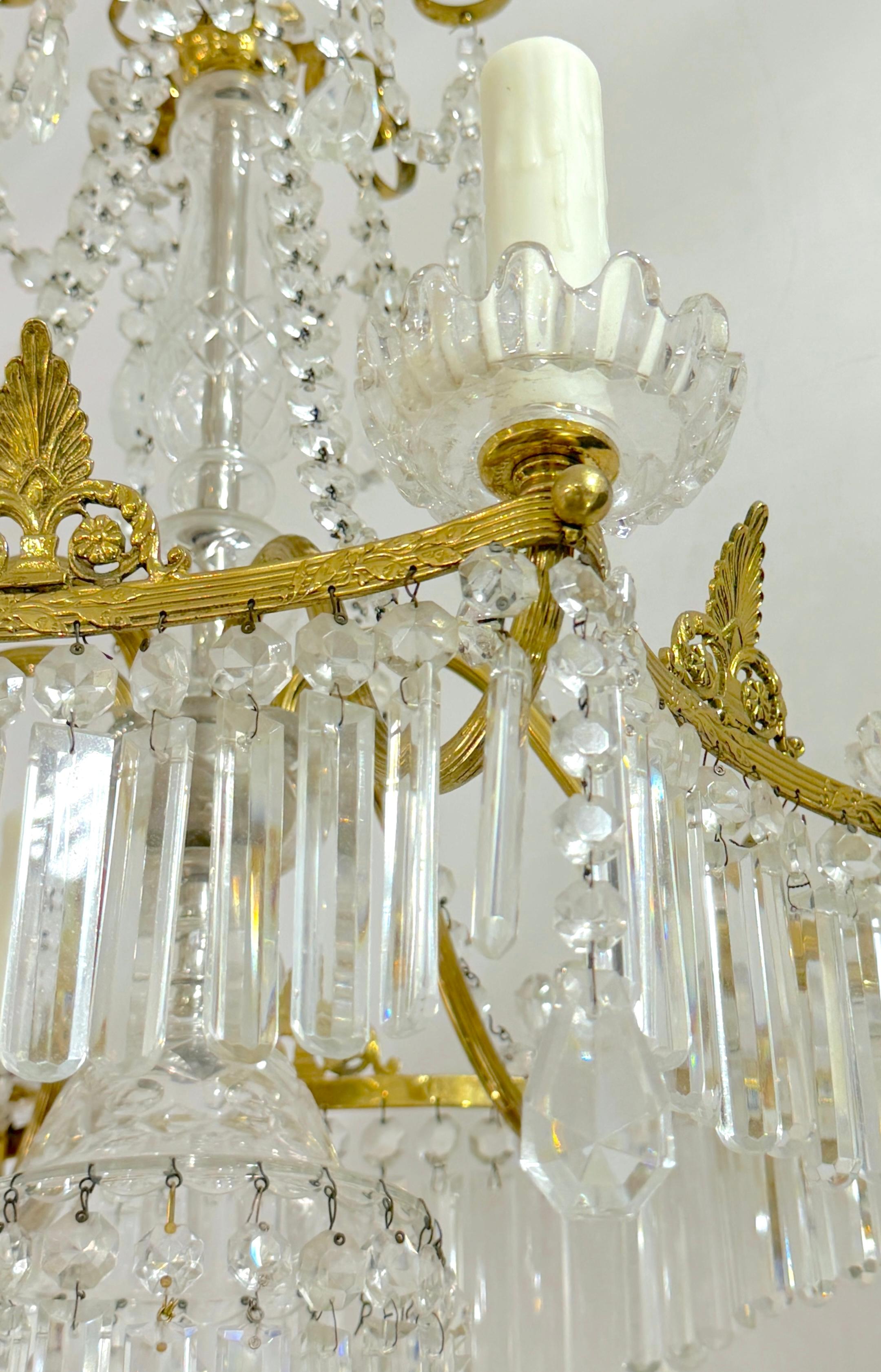 Baccarat Crystal & Ormolu Neoclassical 6-Light Chandelier 10