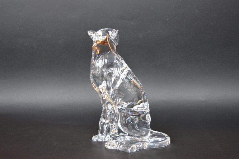 Figure de panthère en cristal de Baccarat sur 1stDibs