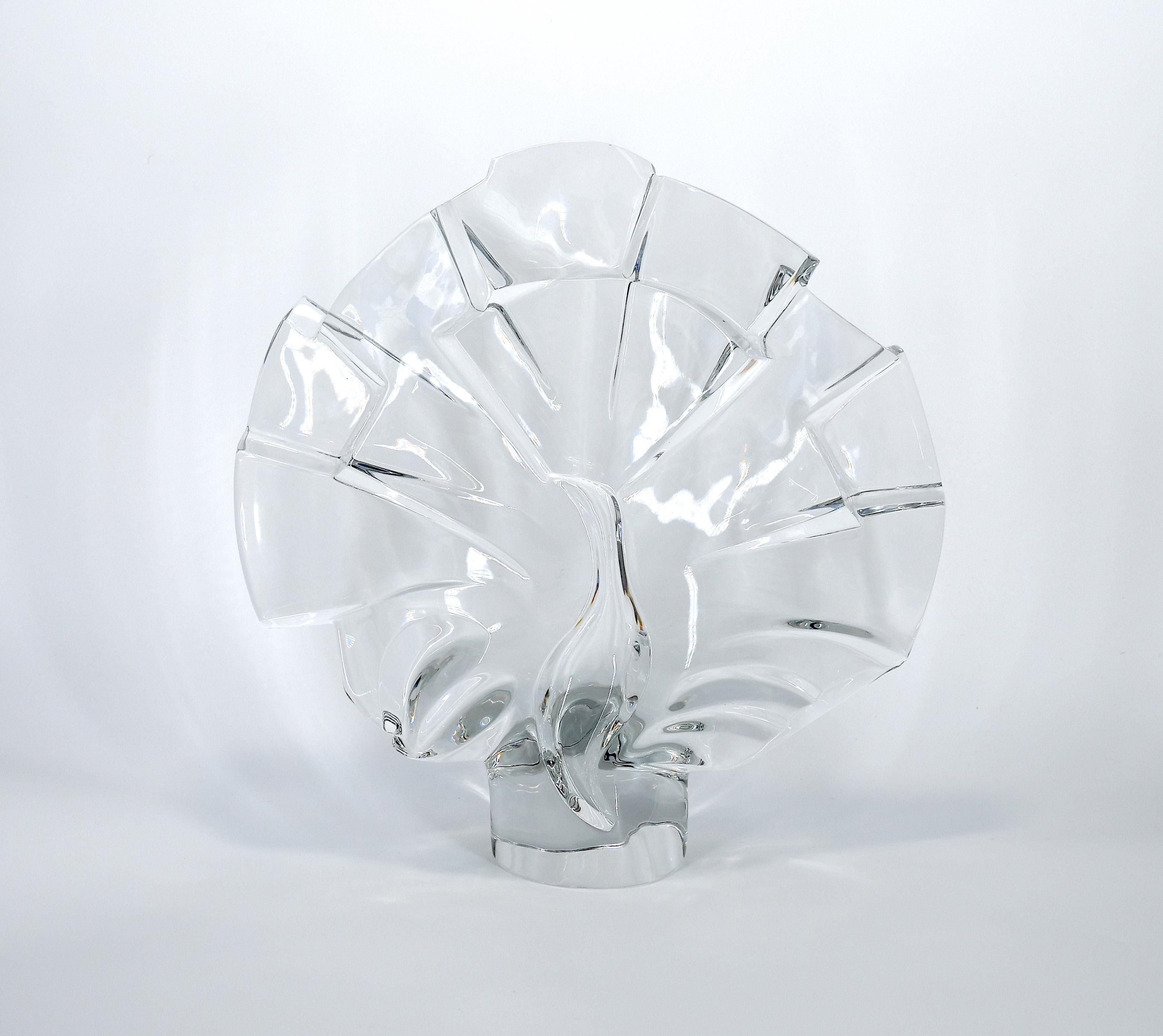 Cristal Sculpture de centre de table paon en cristal de Baccarat en vente