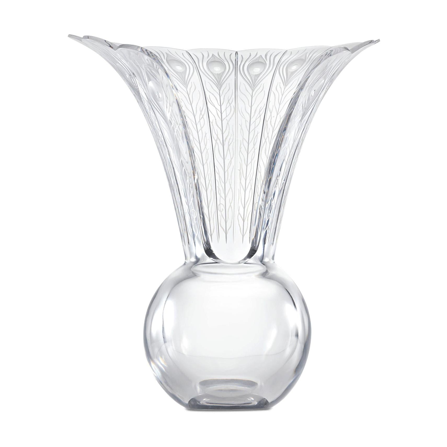 Baccarat Crystal Peacock Vase