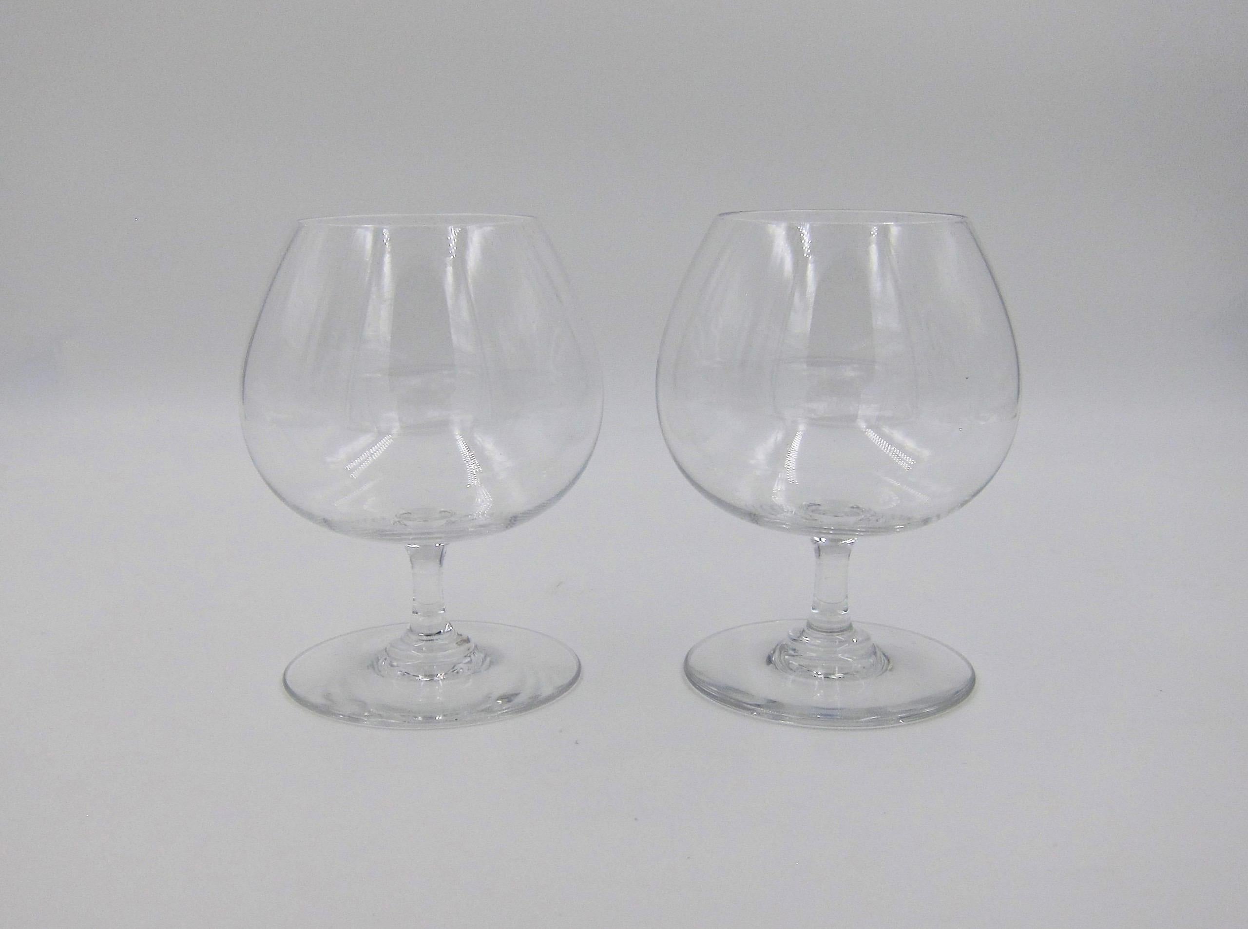 French Baccarat Crystal Perfection Balloon Brandy Snifter Pair