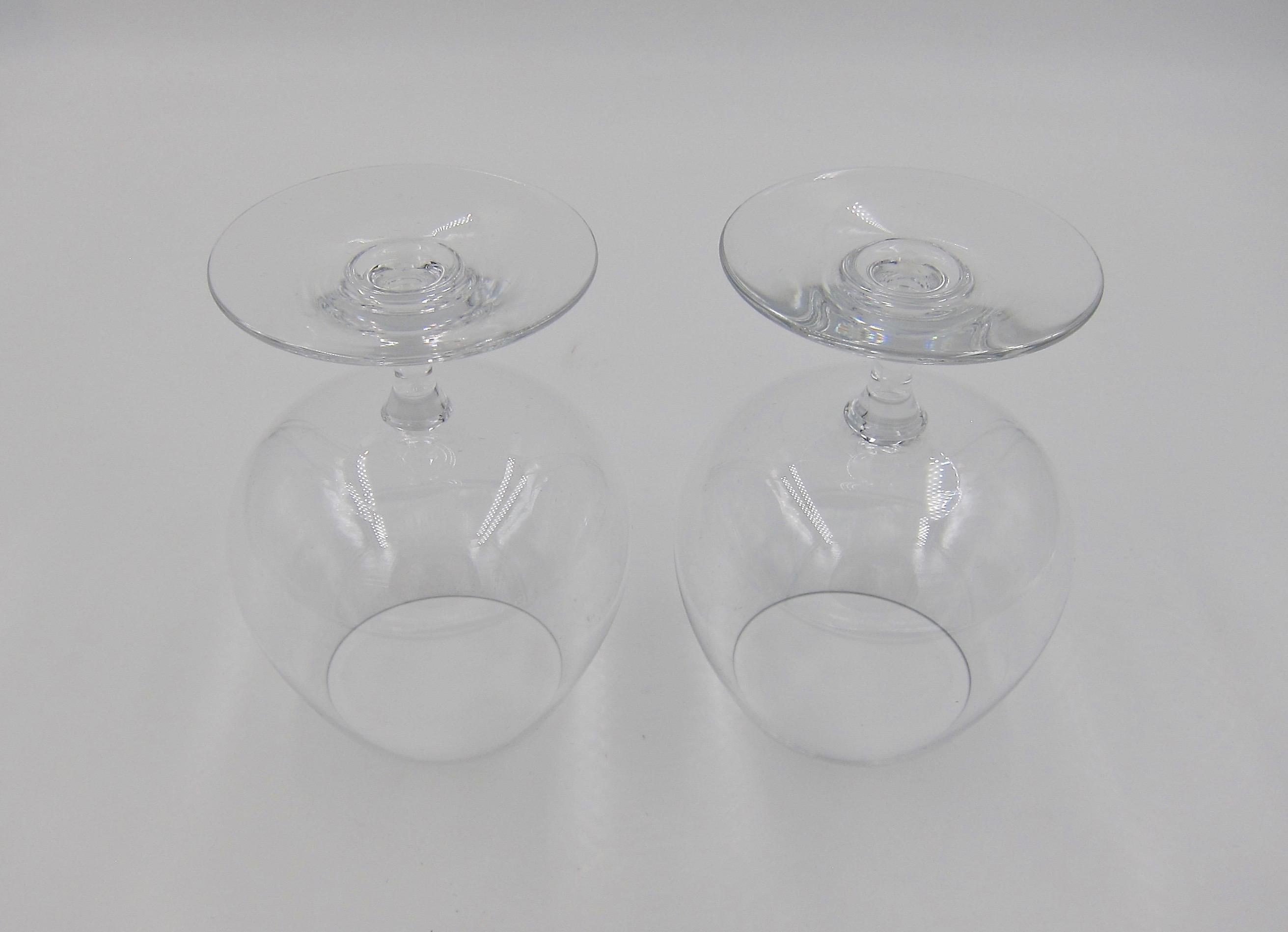 20th Century Baccarat Crystal Perfection Balloon Brandy Snifter Pair
