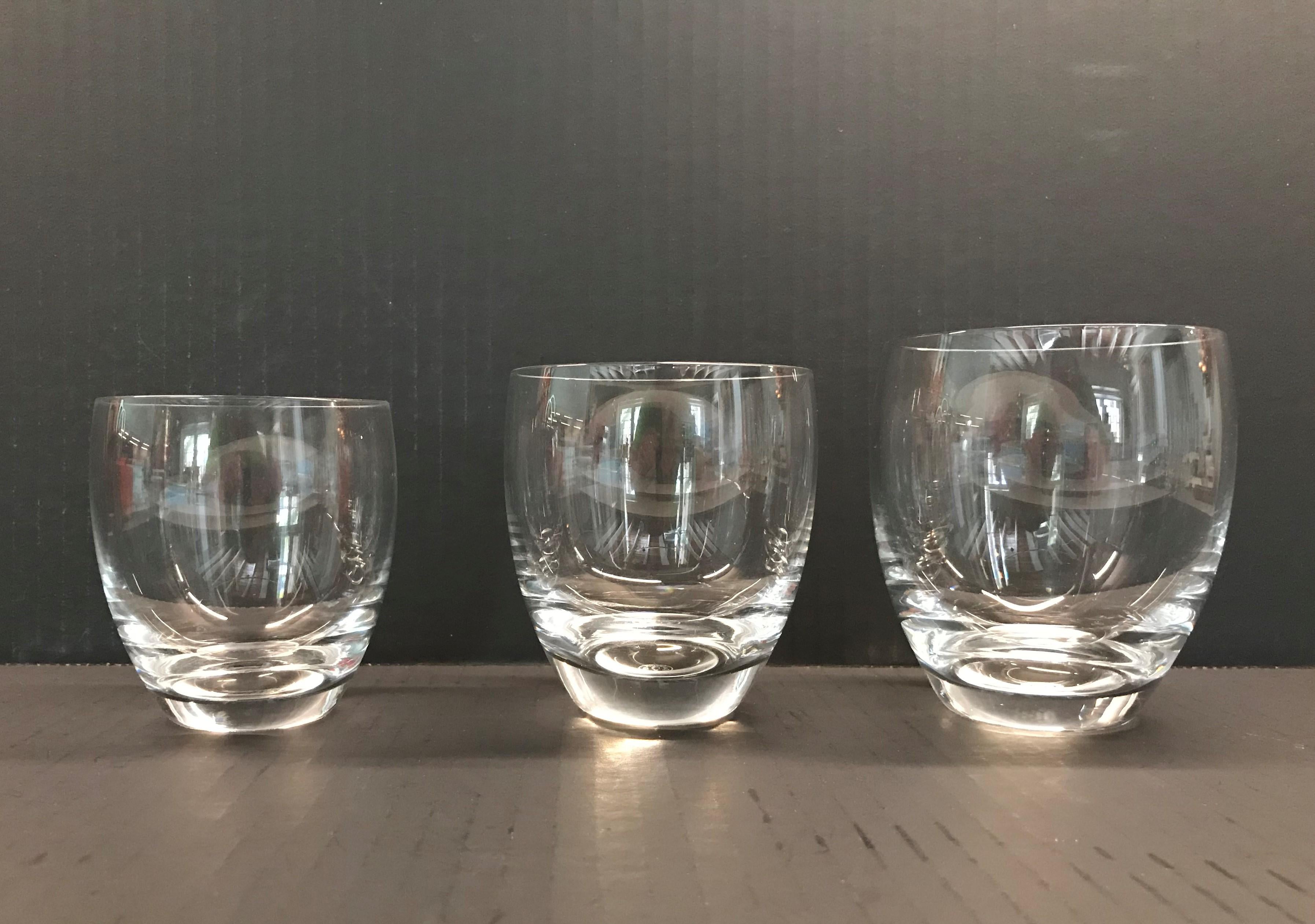 Modern Baccarat Crystal Perfection Pattern Tumblers Grouping of 8, France, 1970s
