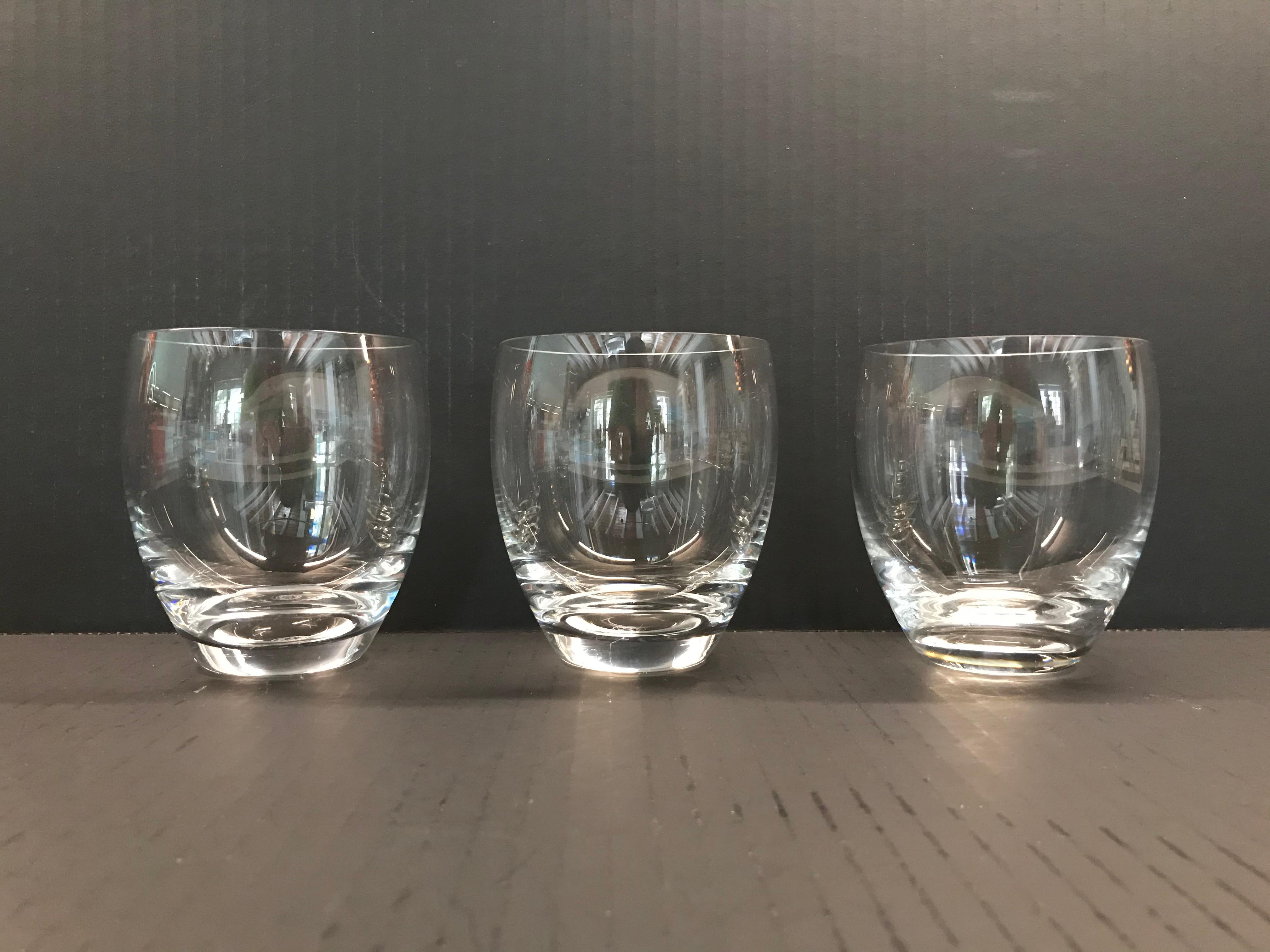 French Baccarat Crystal Perfection Pattern Tumblers Grouping of 8, France, 1970s