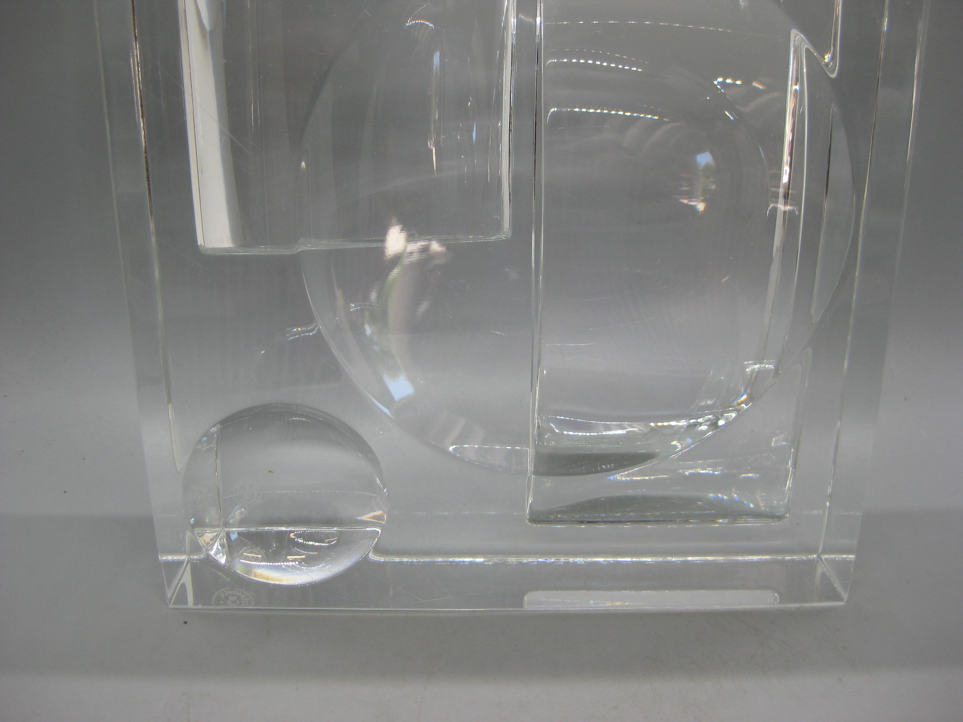 Baccarat Crystal Reversible Sculptural Trinket Desk Tray Sculpture France Signed For Sale 10