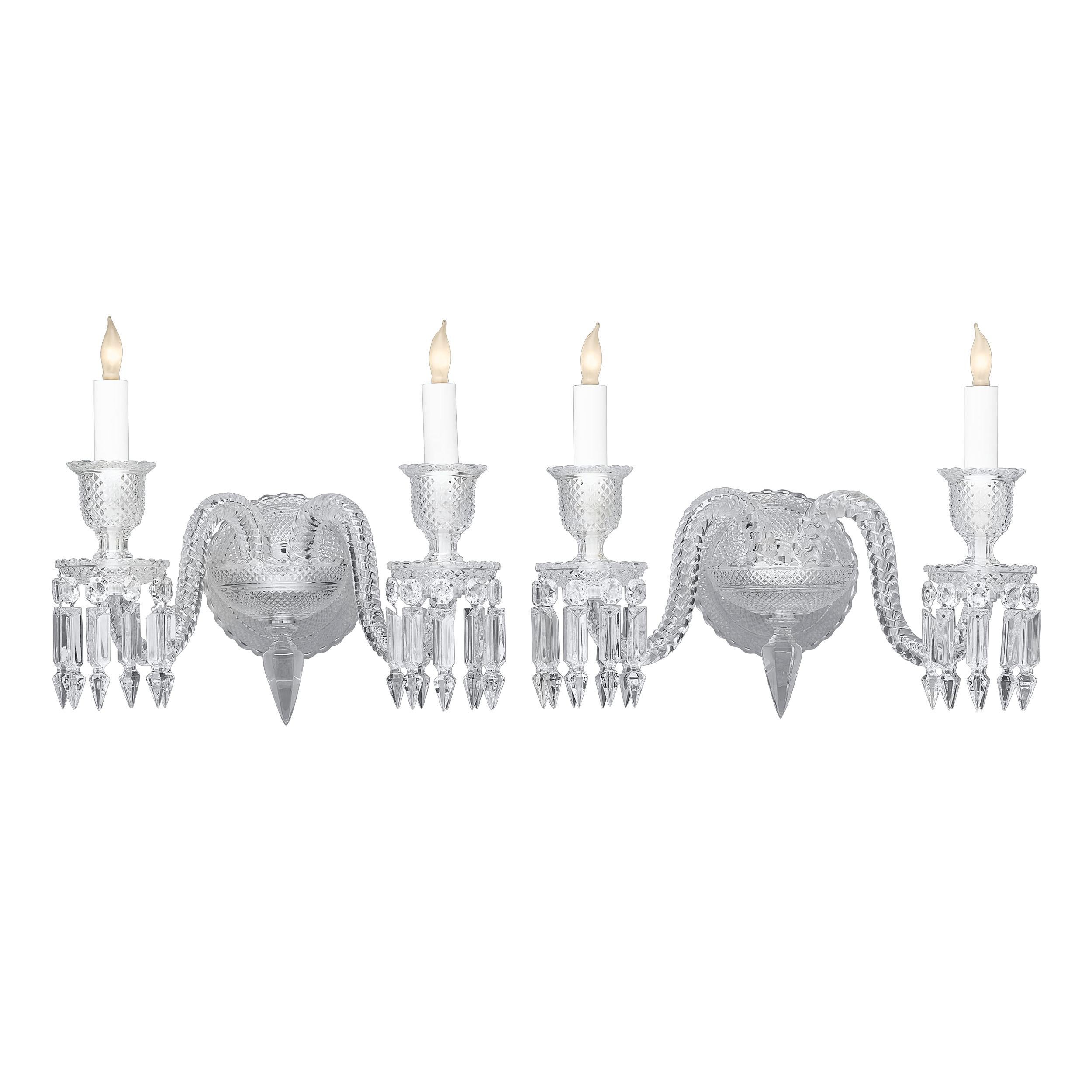 French Baccarat Crystal Sconces