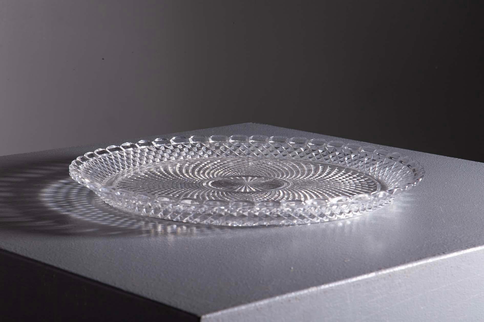 French Baccarat Crystal Serving Plate For Sale