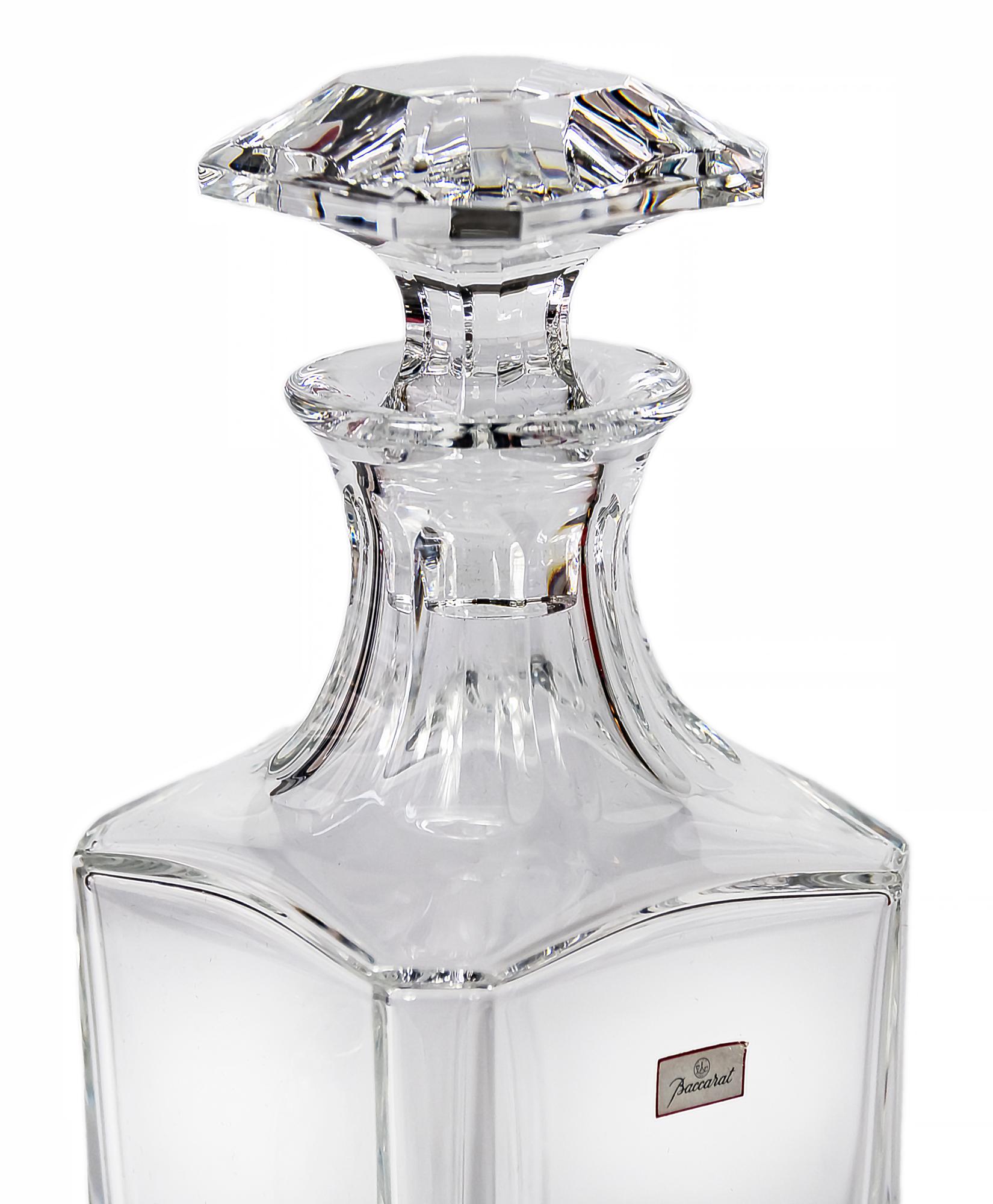 Baccarat Crystal Square Perfection Whiskey Decanter In Excellent Condition In Vilnius, LT