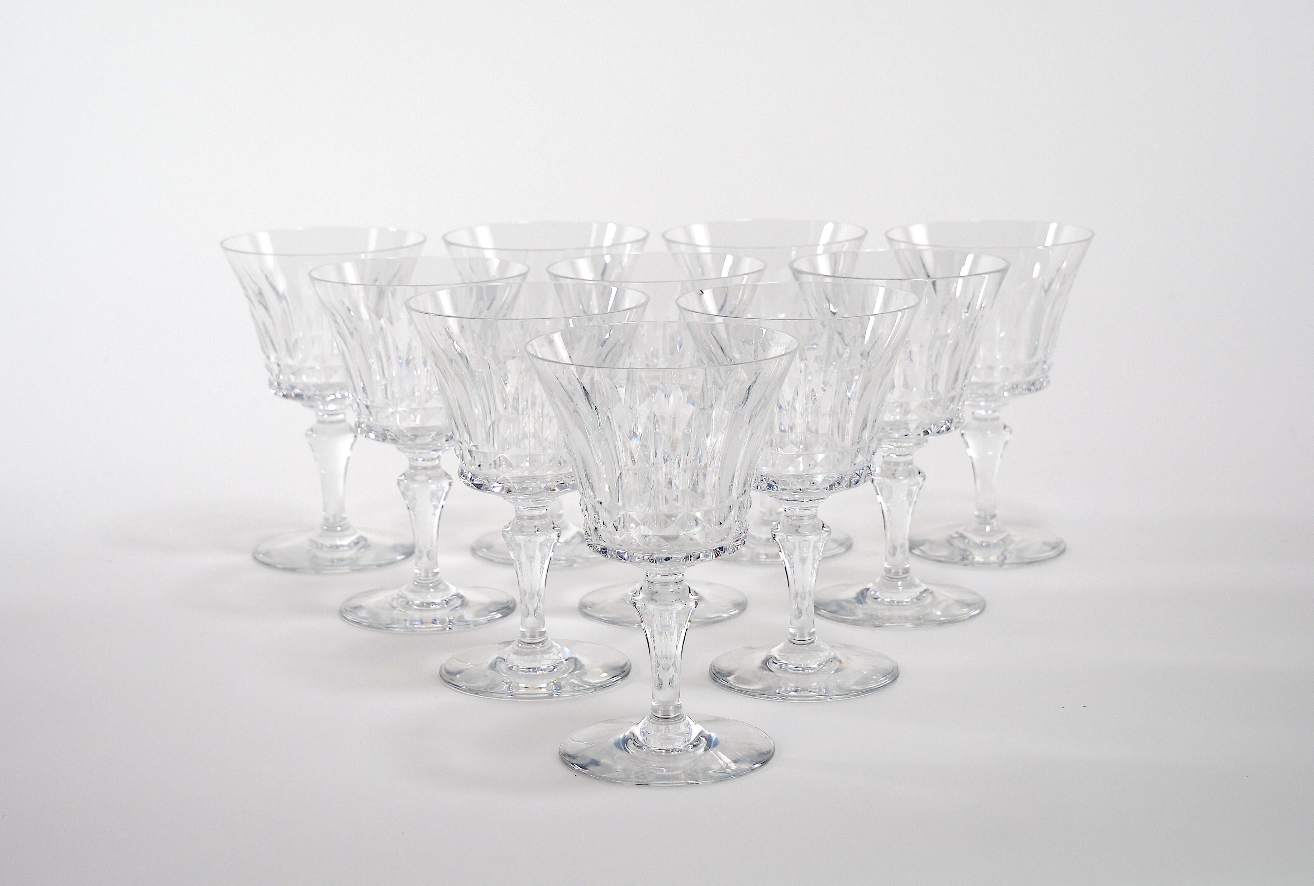 French Baccarat Crystal Tableware / Barware Service / 12 People For Sale