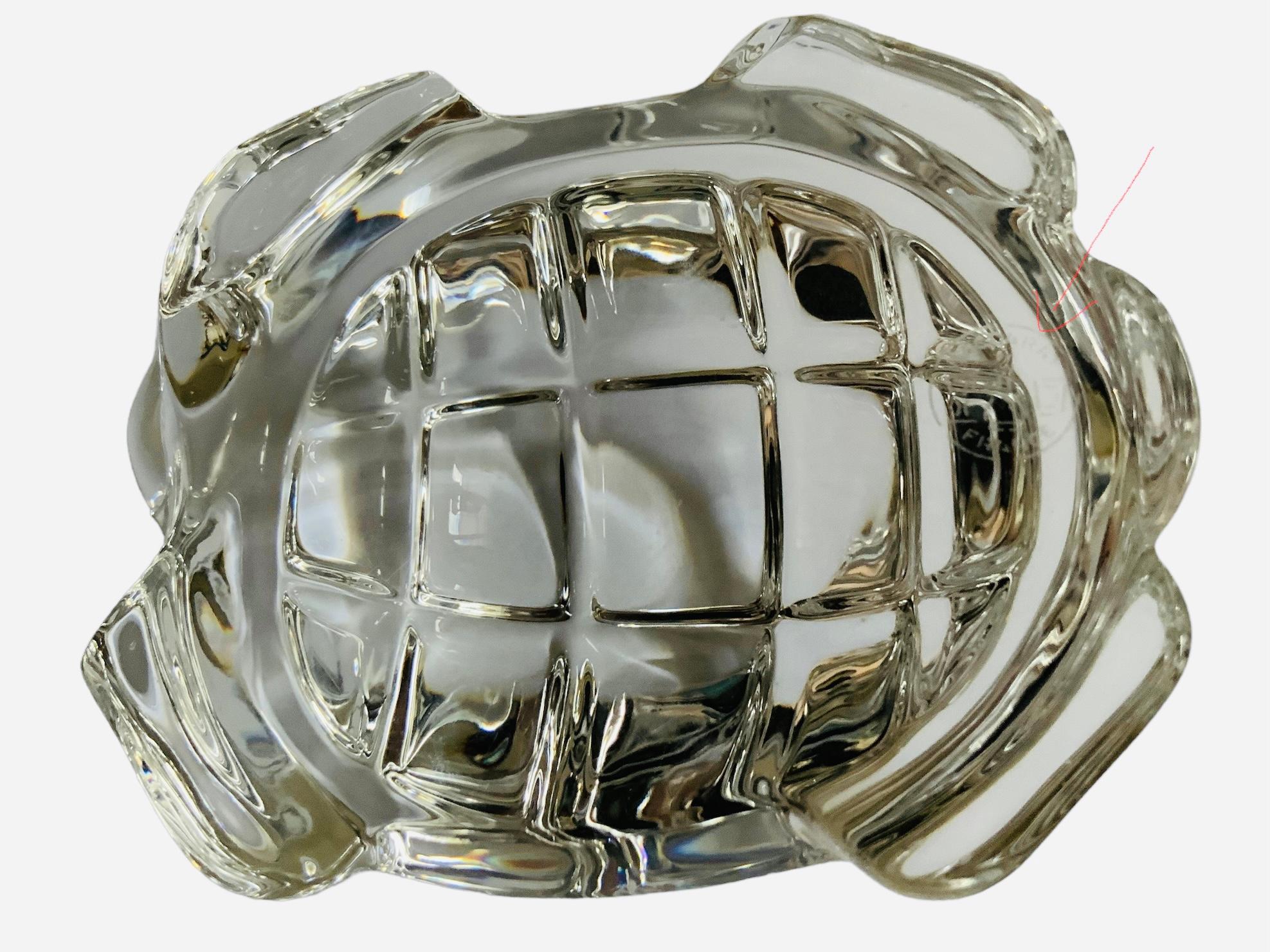 Modern Baccarat Crystal Turtle Sculpture/Paperweight  For Sale