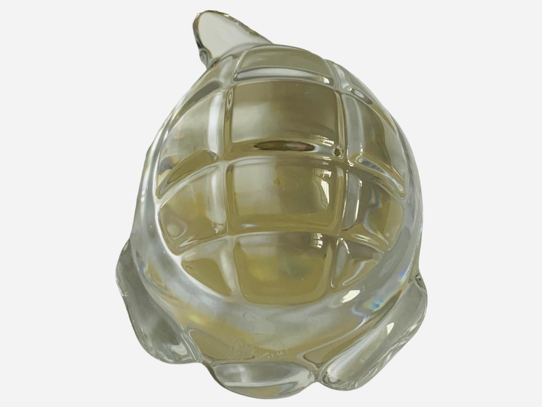 French Baccarat Crystal Turtle Sculpture/Paperweight  For Sale