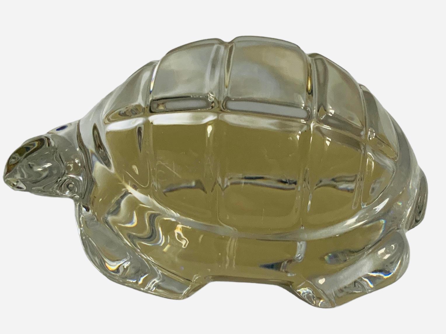 Molded Baccarat Crystal Turtle Sculpture/Paperweight  For Sale