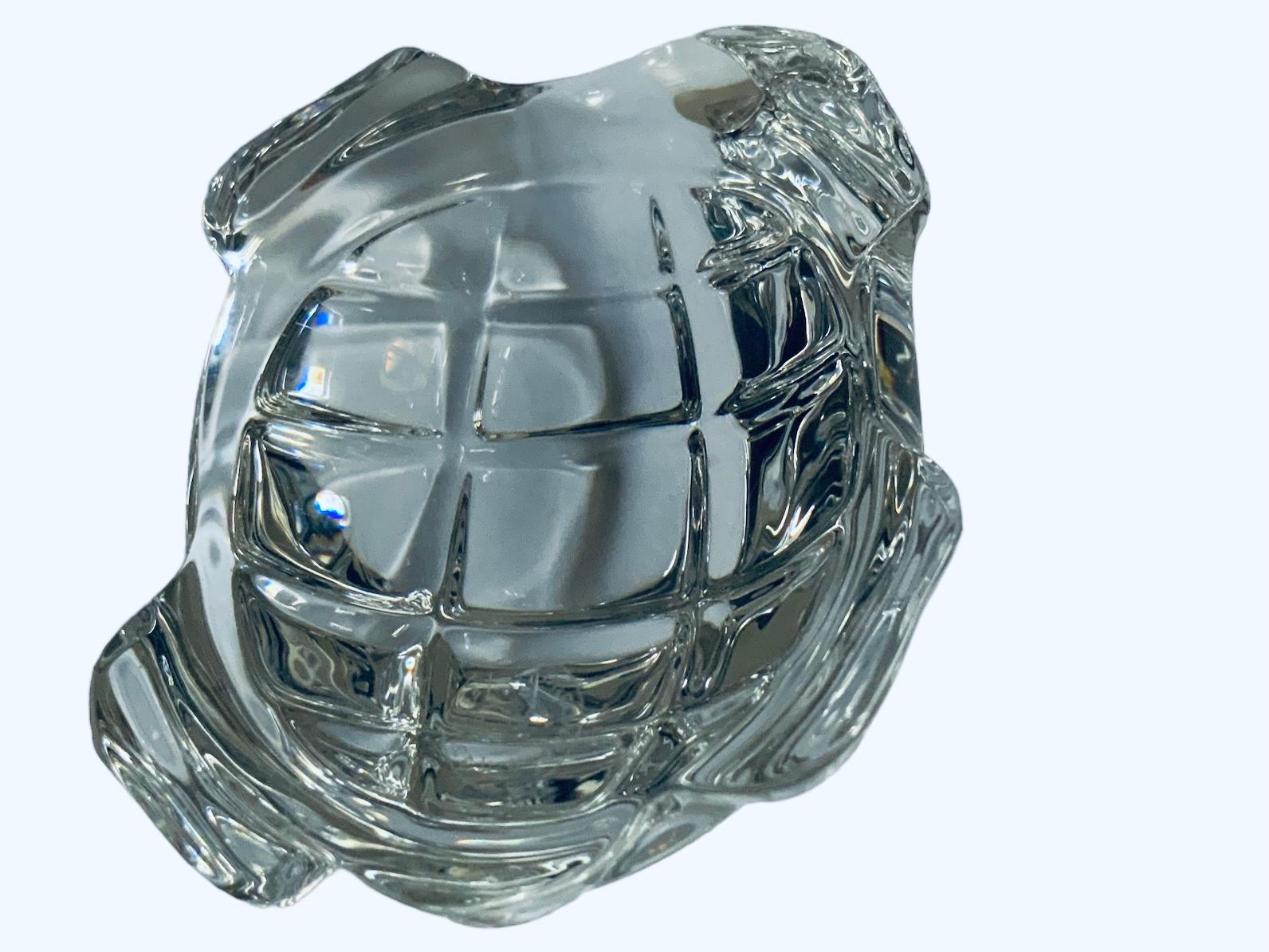 20th Century Baccarat Crystal Turtle Sculpture/Paperweight  For Sale