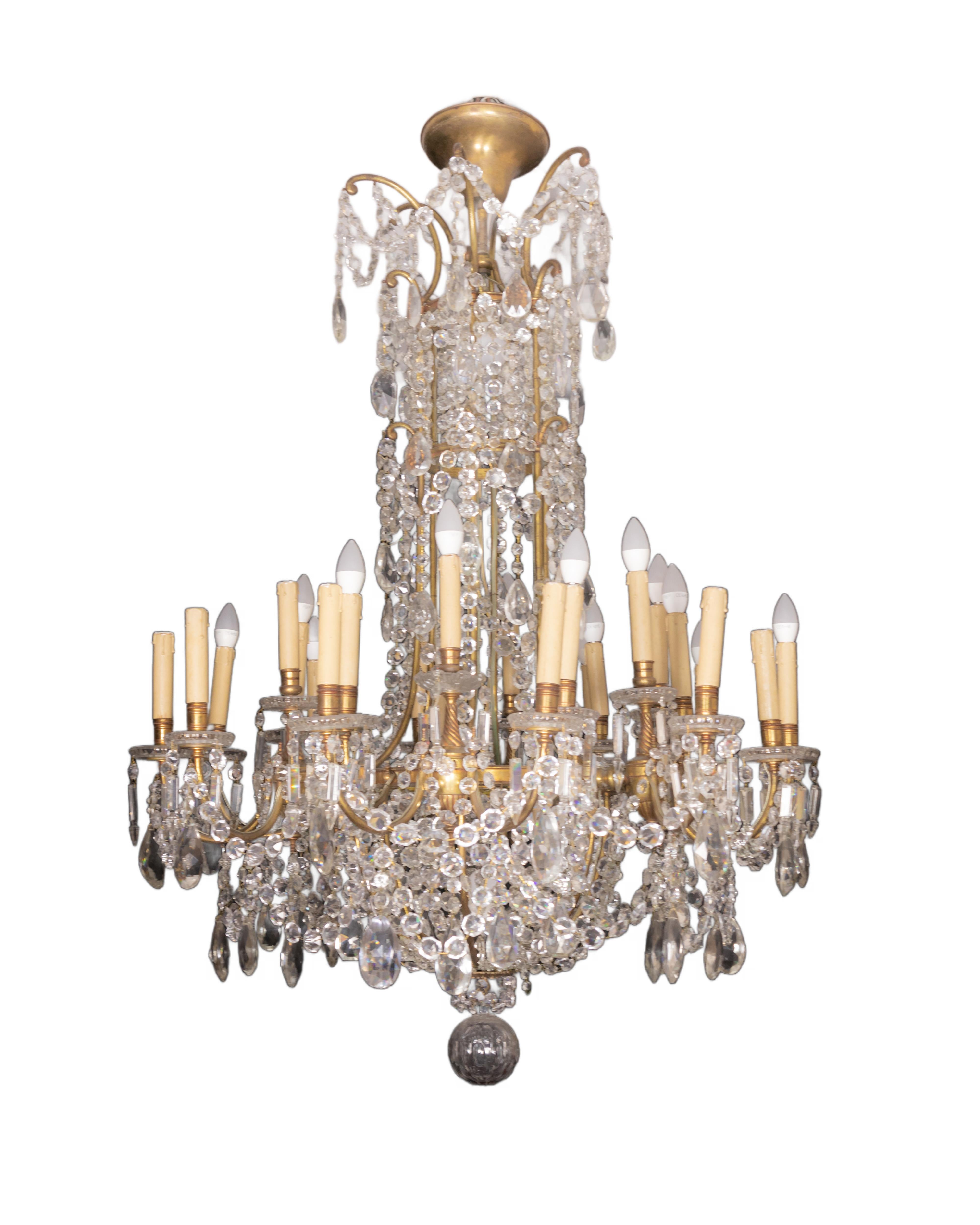 Baccarat Crystal 24 light Chandelier Metal en venta