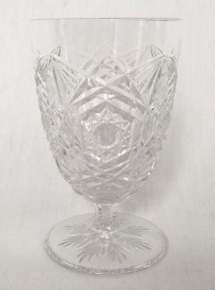 Baccarat Crystal Vase, Clear Cut Crystal, Lagny Pattern, Signed