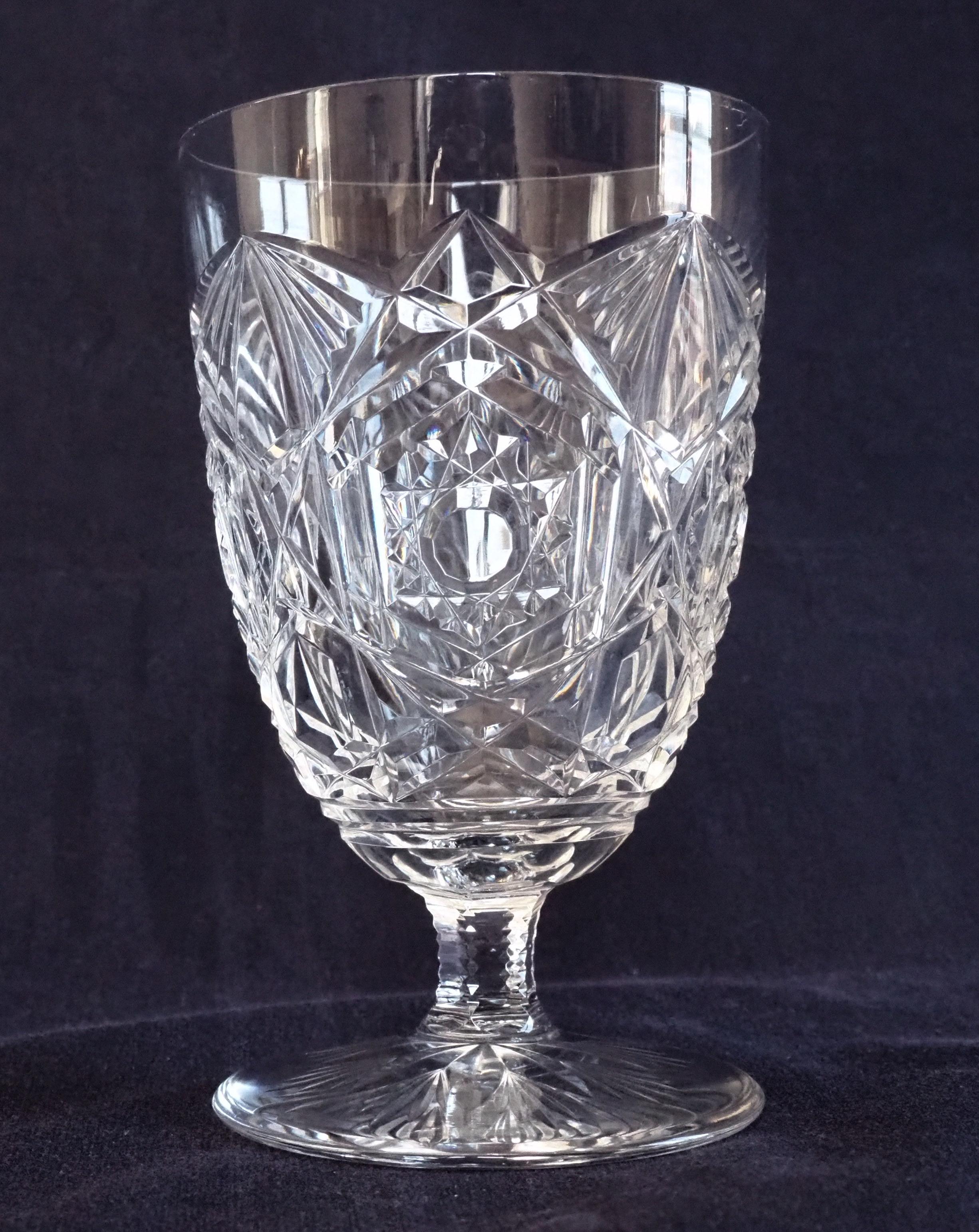 French Baccarat Crystal Vase, Clear Cut Crystal, Lagny Pattern, Signed