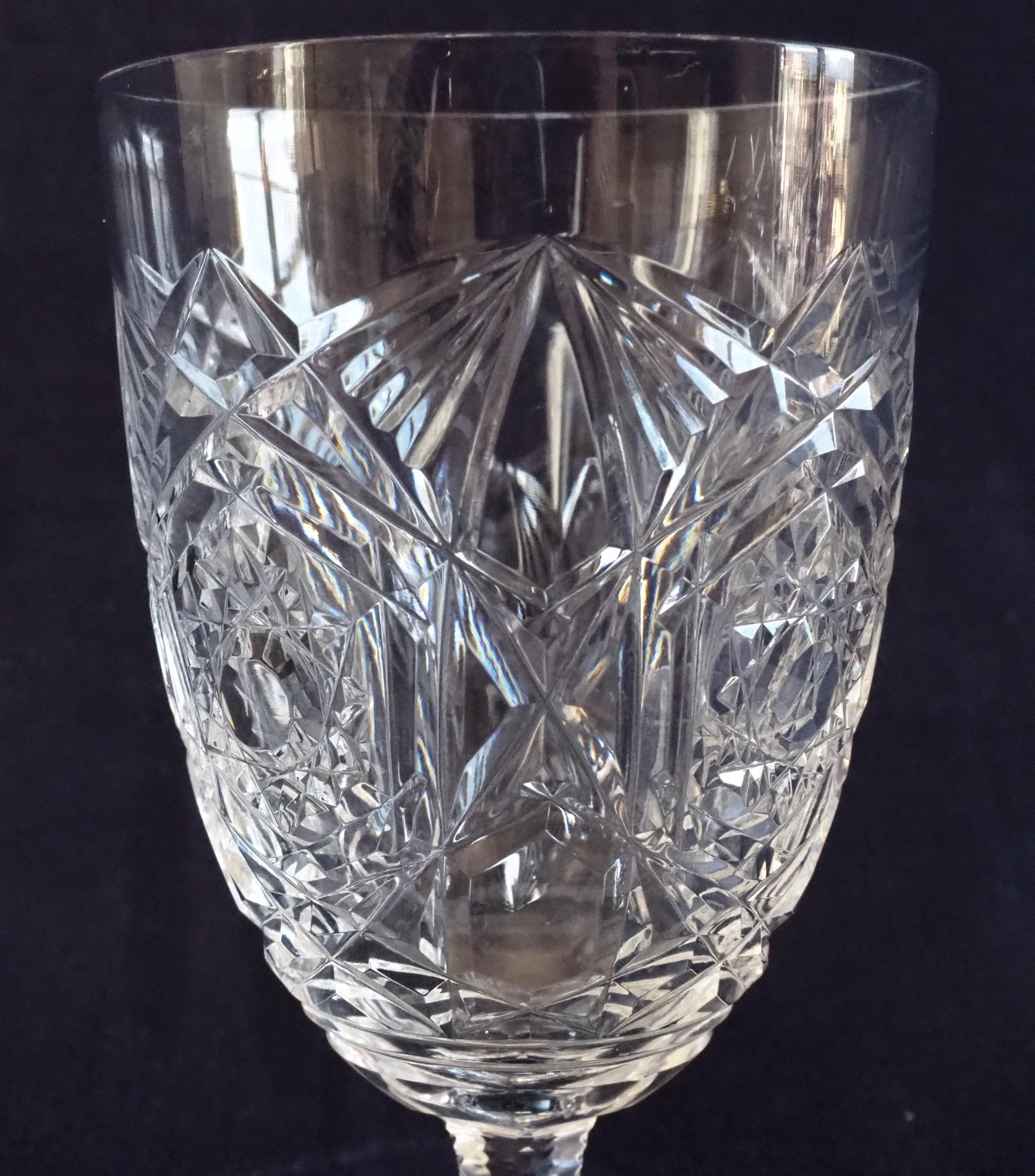 20th Century Baccarat Crystal Vase, Clear Cut Crystal, Lagny Pattern, Signed