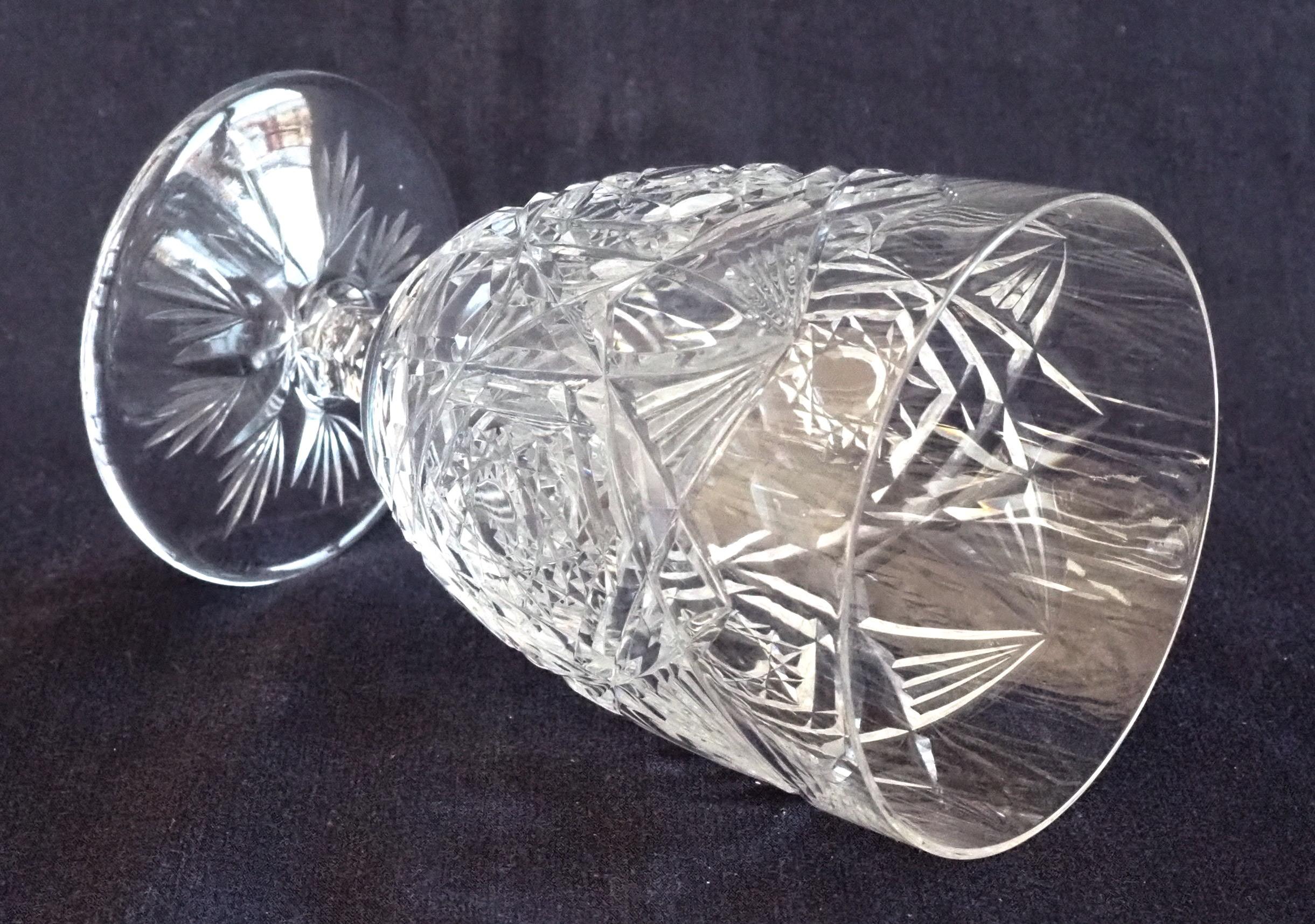 Baccarat Crystal Vase, Clear Cut Crystal, Lagny Pattern, Signed 1