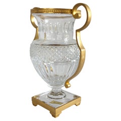 Vaso di cristallo Baccarat, cornice in bronzo dorato - Medicis - firmato