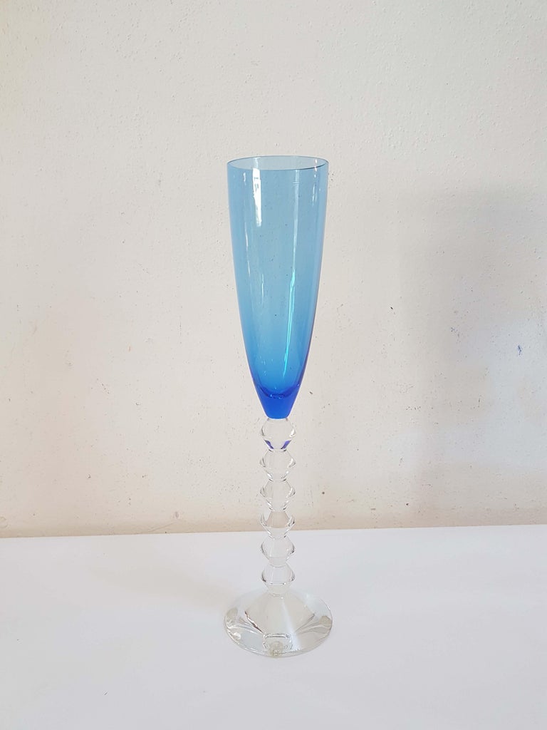 Baccarat Crystal "Vega Flutissimo" Set of Six Champagne Flutes, Modern