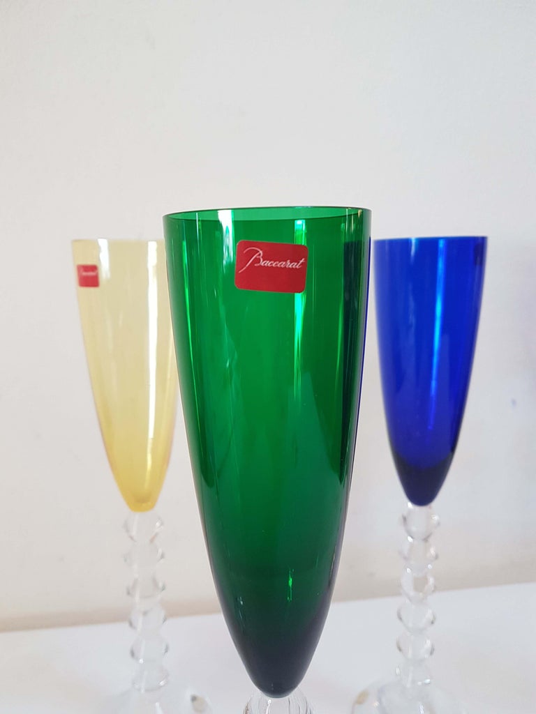 Baccarat Crystal "Vega Flutissimo" Set of Six Champagne Flutes, Modern