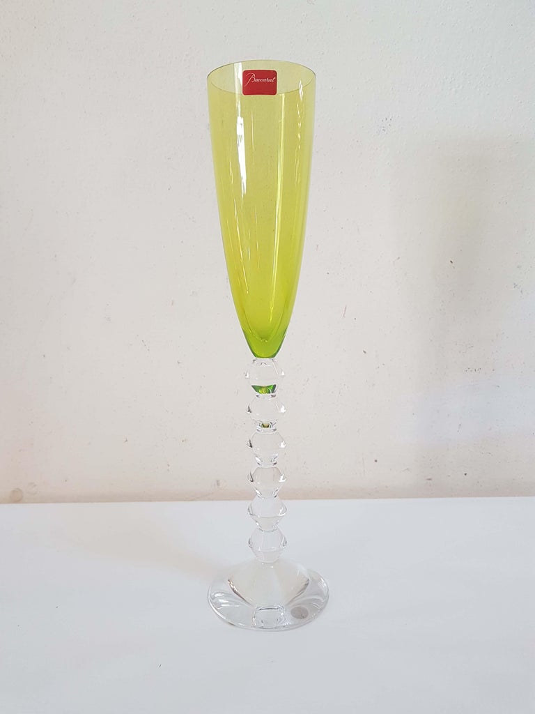 Baccarat Crystal "Vega Flutissimo" Set of Six Champagne Flutes, Modern