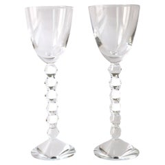 Baccarat Crystal Vega Wine Glasses, Pair