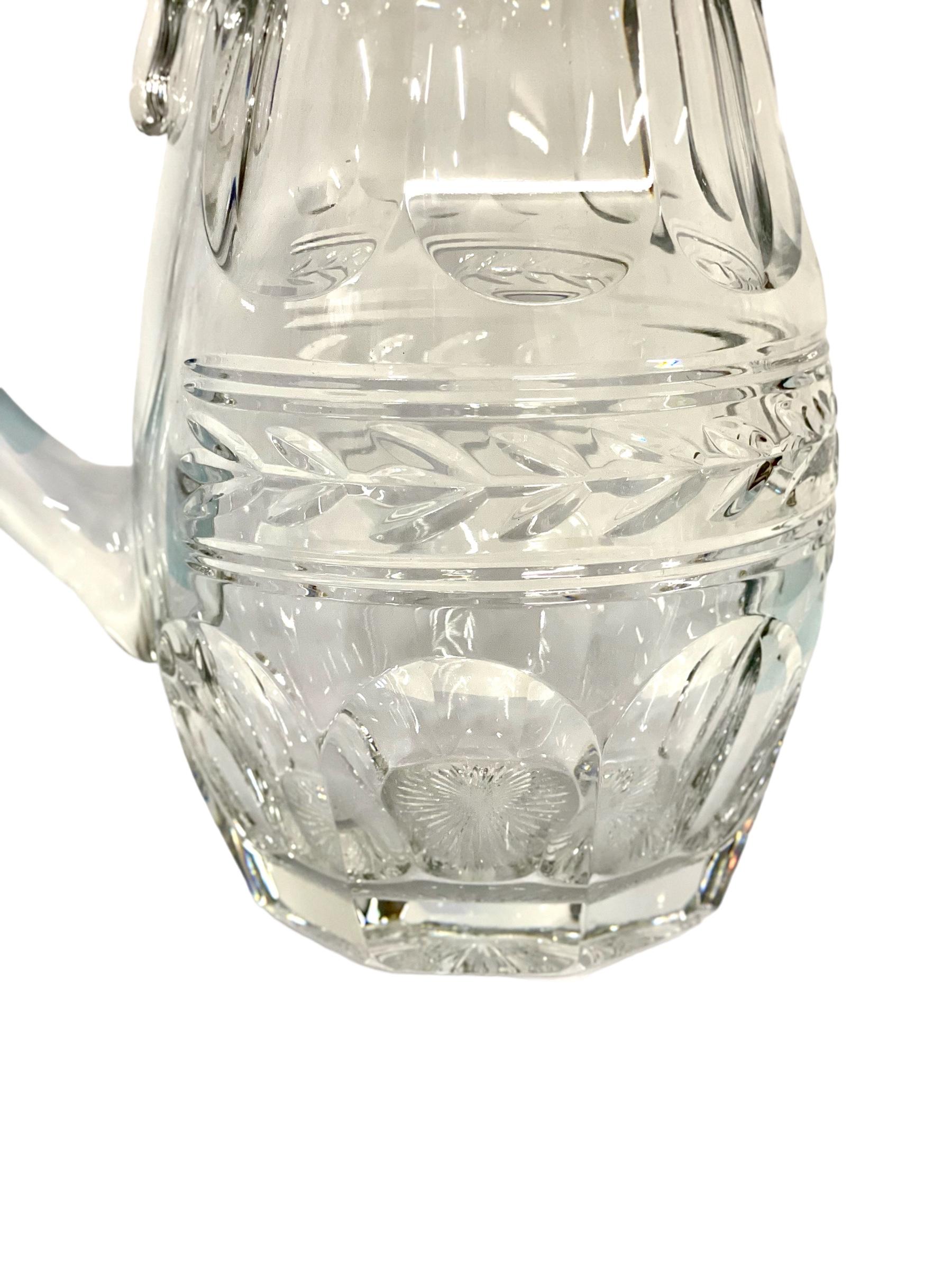 Französischer Vintage-Wasserkrug aus Baccarat-Kristall im Angebot 3