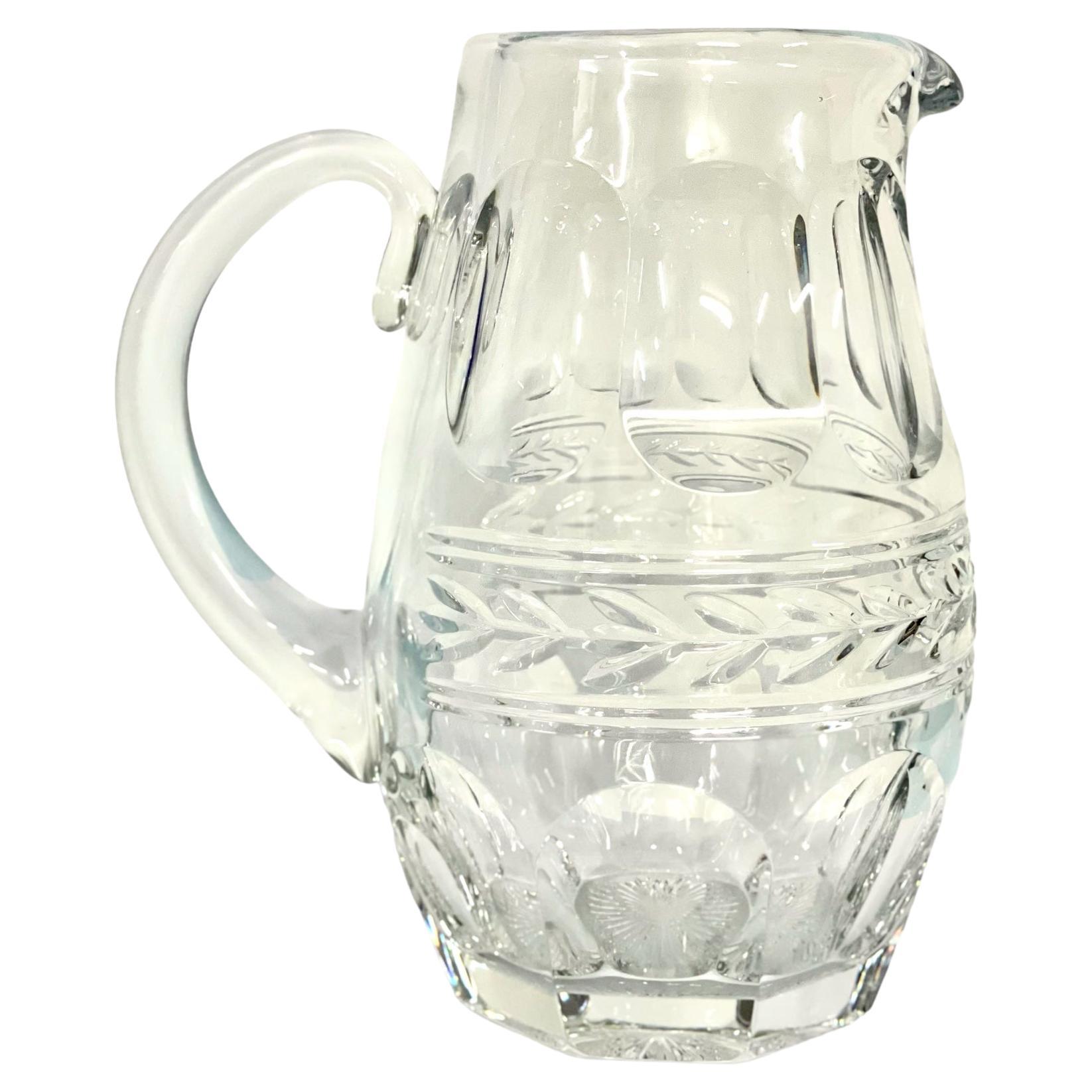 French Vintage Baccarat Crystal Water Pitcher For Sale