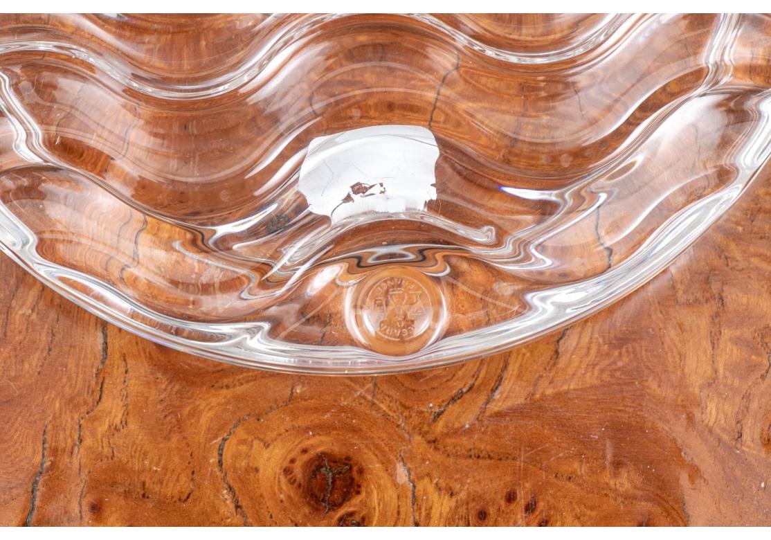 Baccarat Crystal Wave Pattern Wine Coaster In Good Condition For Sale In Bridgeport, CT