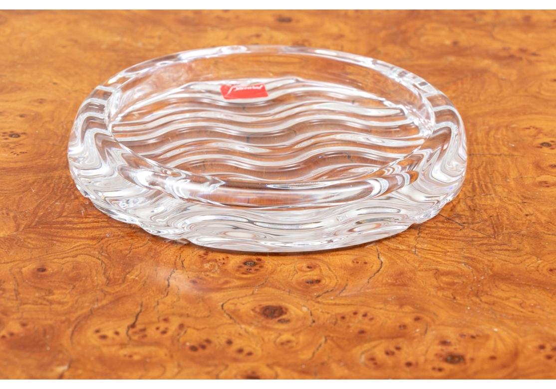 Contemporary Baccarat Crystal Wave Pattern Wine Coaster For Sale