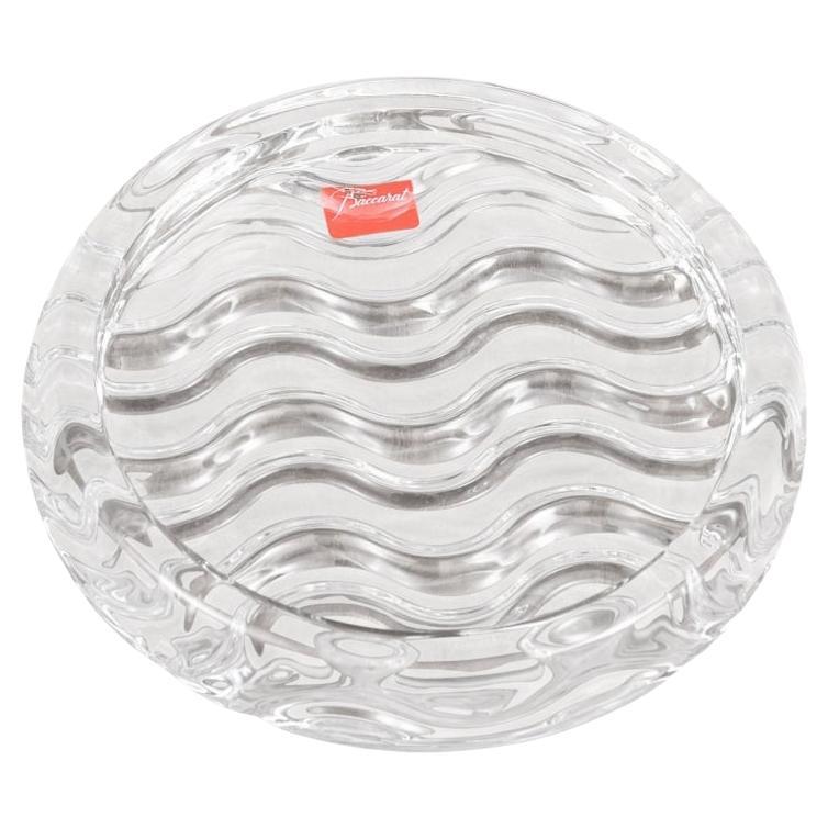 Baccarat Crystal Wave Pattern Wine Coaster For Sale
