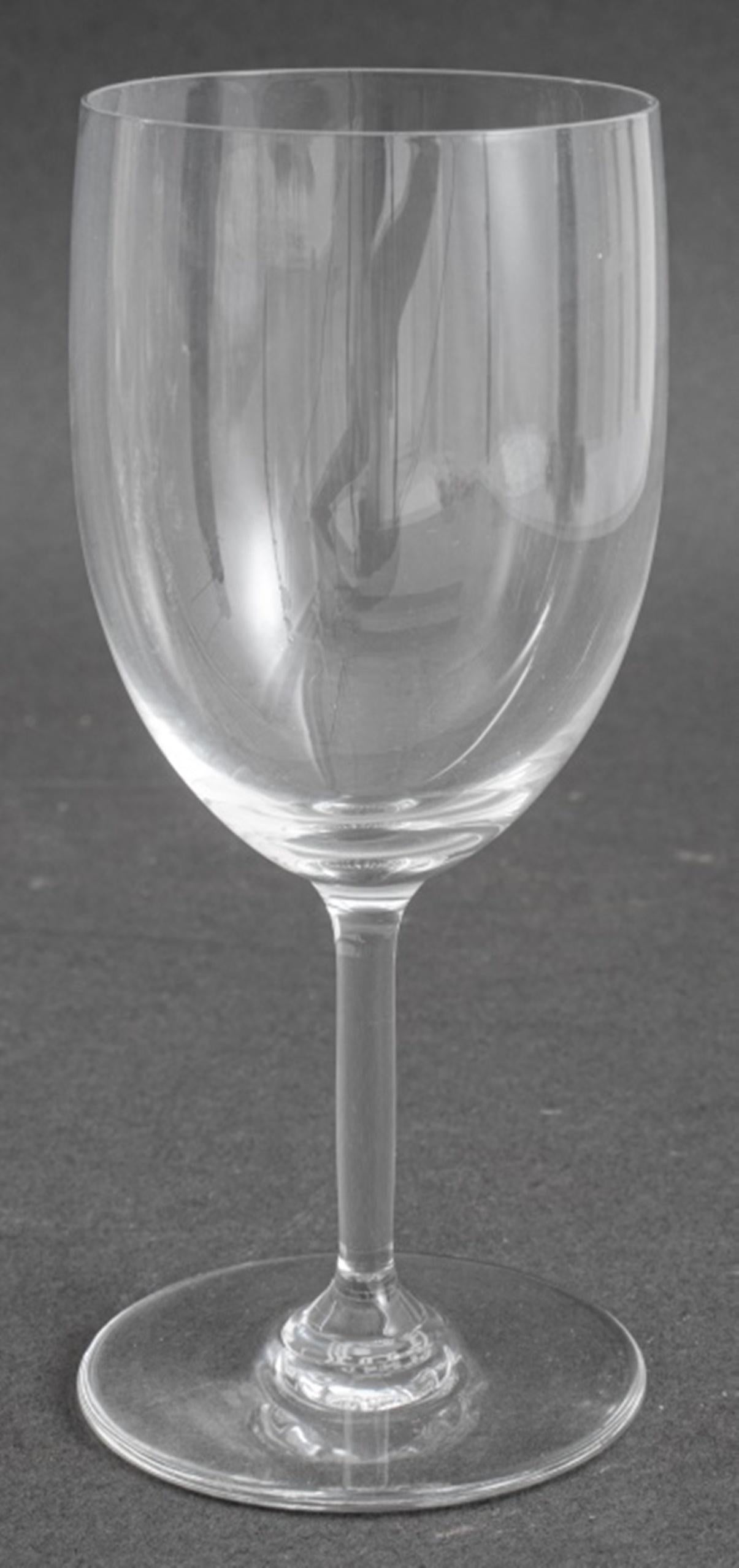 Mid-Century Modern Baccarat Crystal Wine Claret Glasses, Set of Twelve