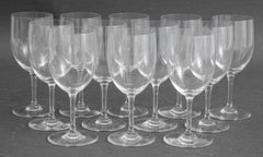 Vintage Baccarat Crystal Wine Claret Glasses, Set of Twelve