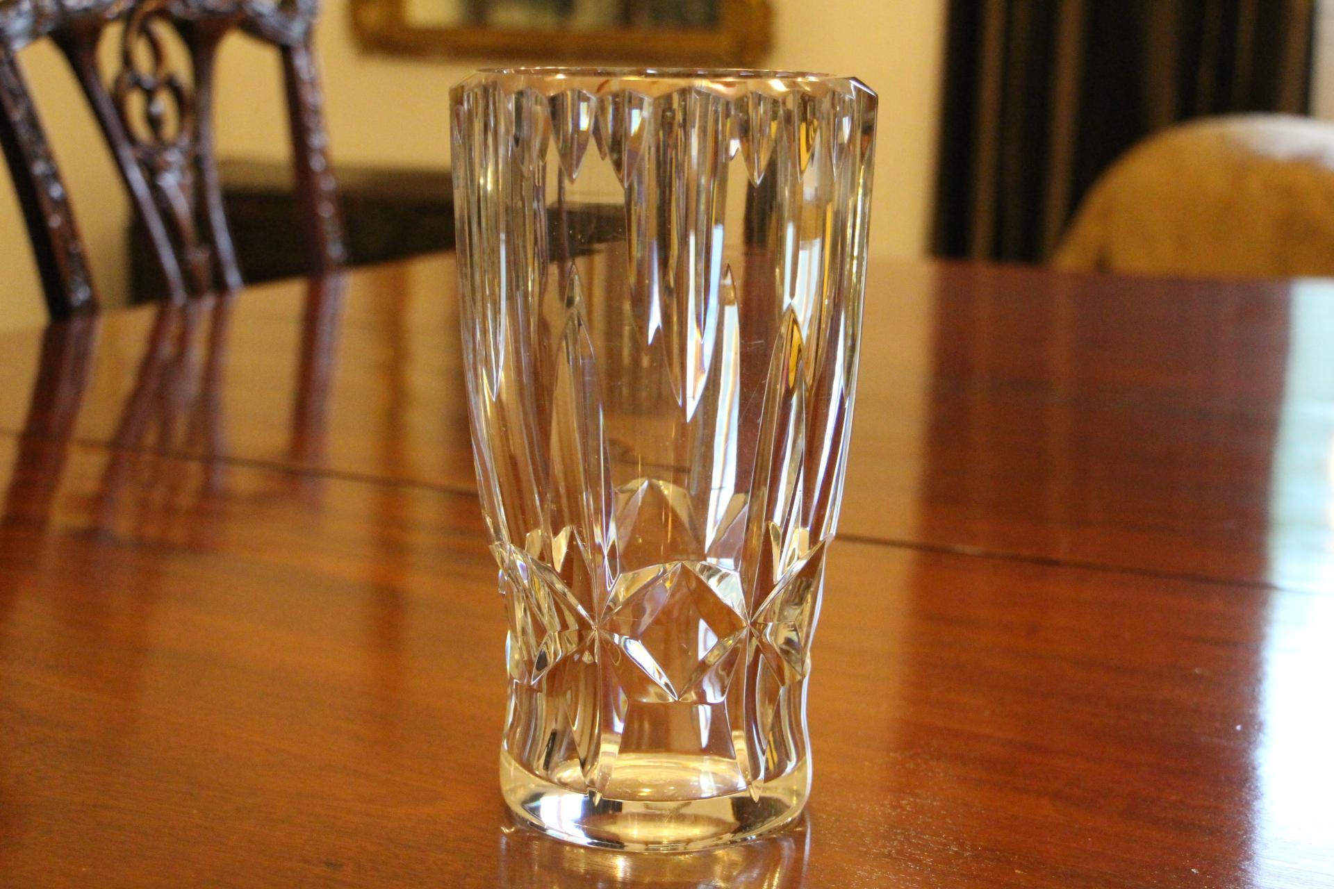 Baccarat Cut Clear Crystal Vase For Sale 11