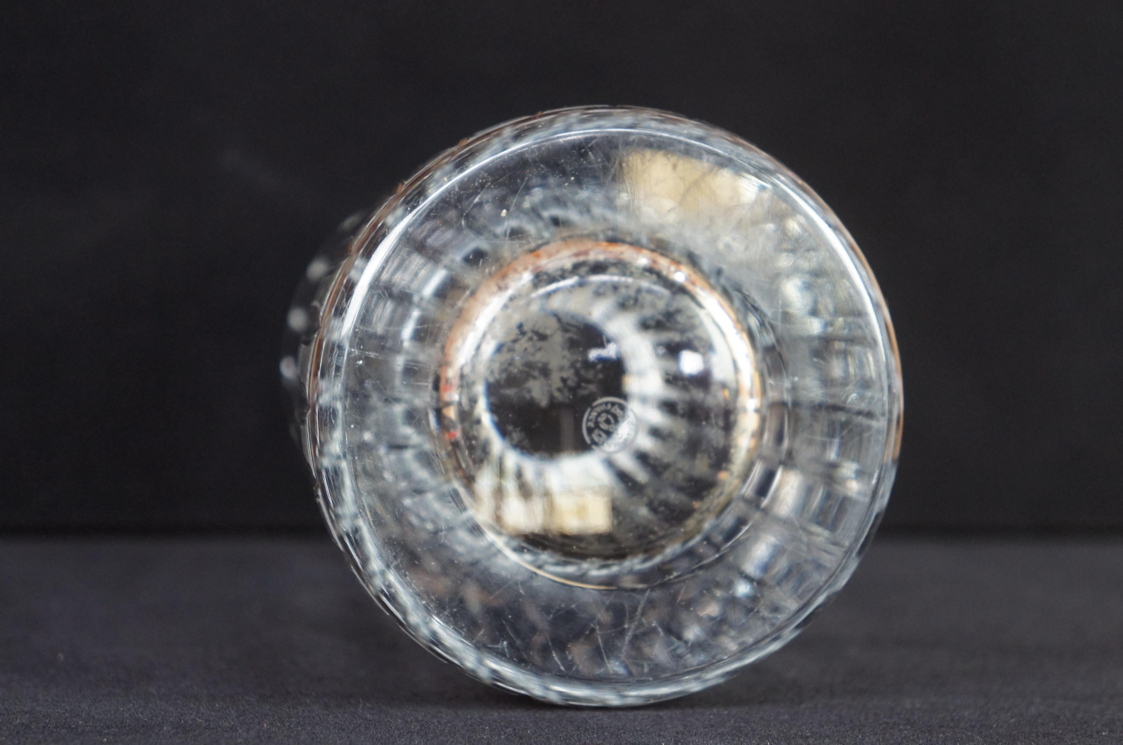20th Century Baccarat Cut Crystal Harmonie Fluted Glass Round Cylinder Flower Vase, France
