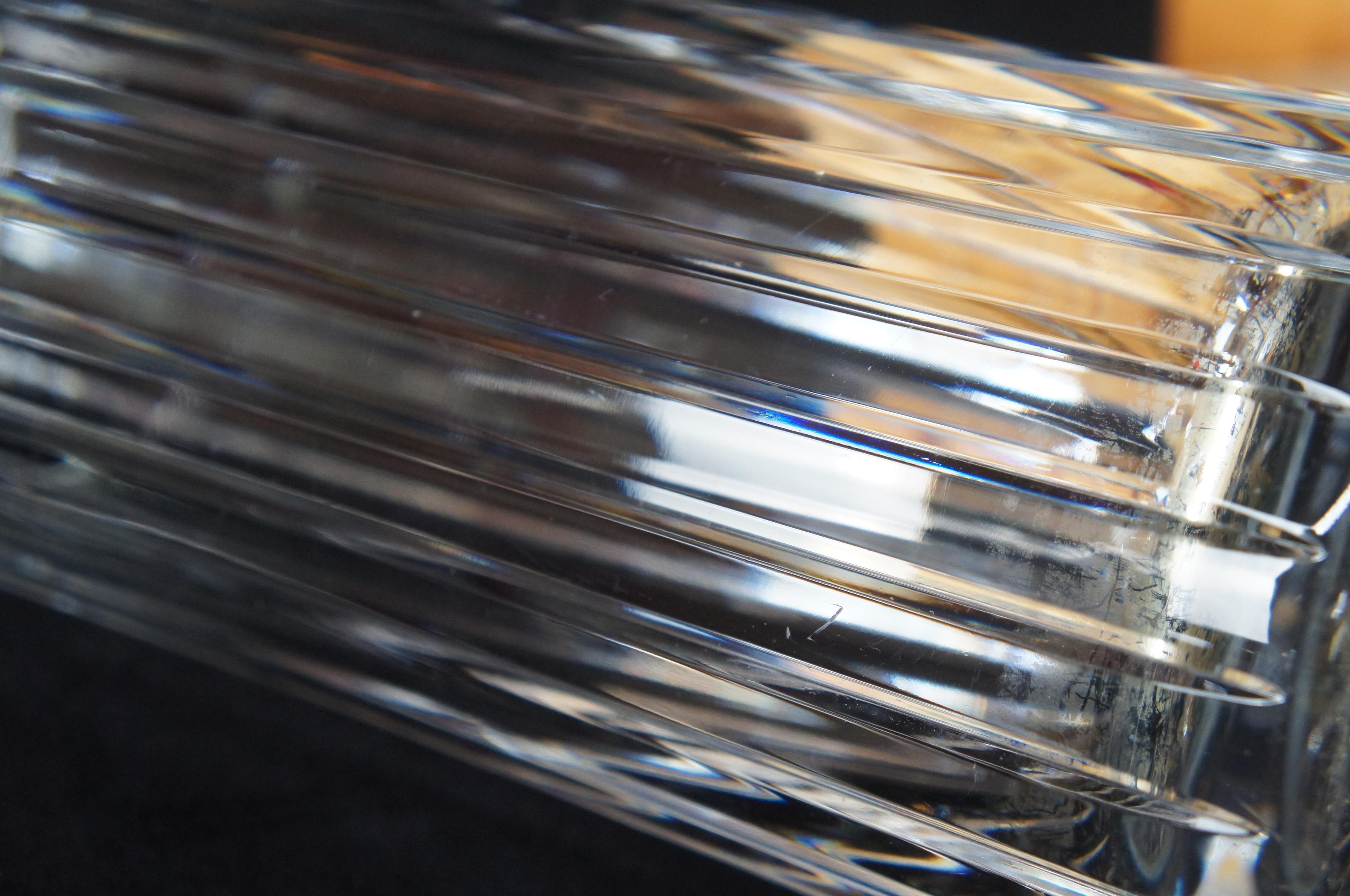 Baccarat Cut Crystal Harmonie Fluted Glass Round Cylinder Flower Vase, France 2