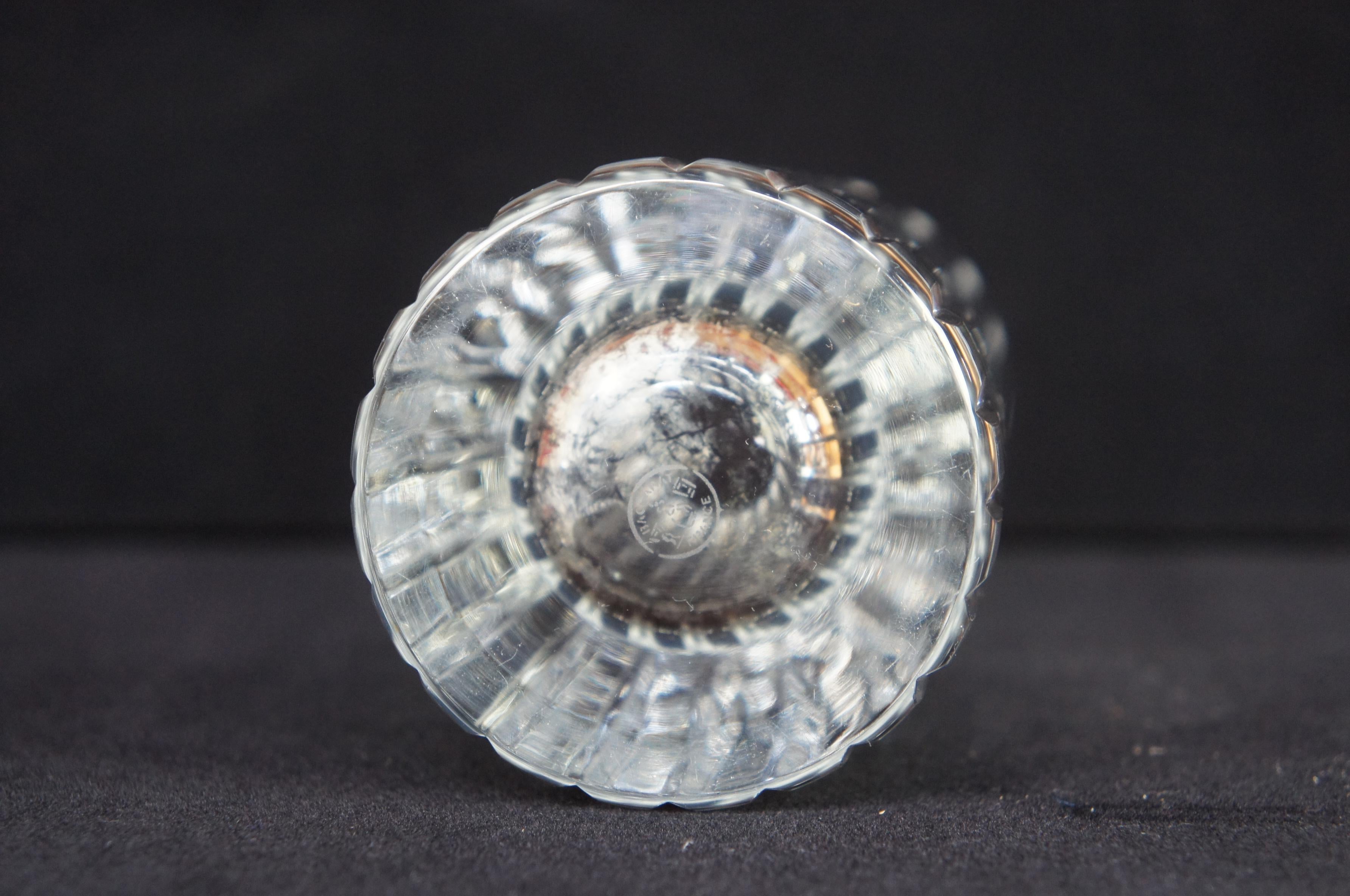 Baccarat Cut Crystal Harmonie Fluted Glass Round Cylinder Flower Vase, France In Good Condition In Dayton, OH