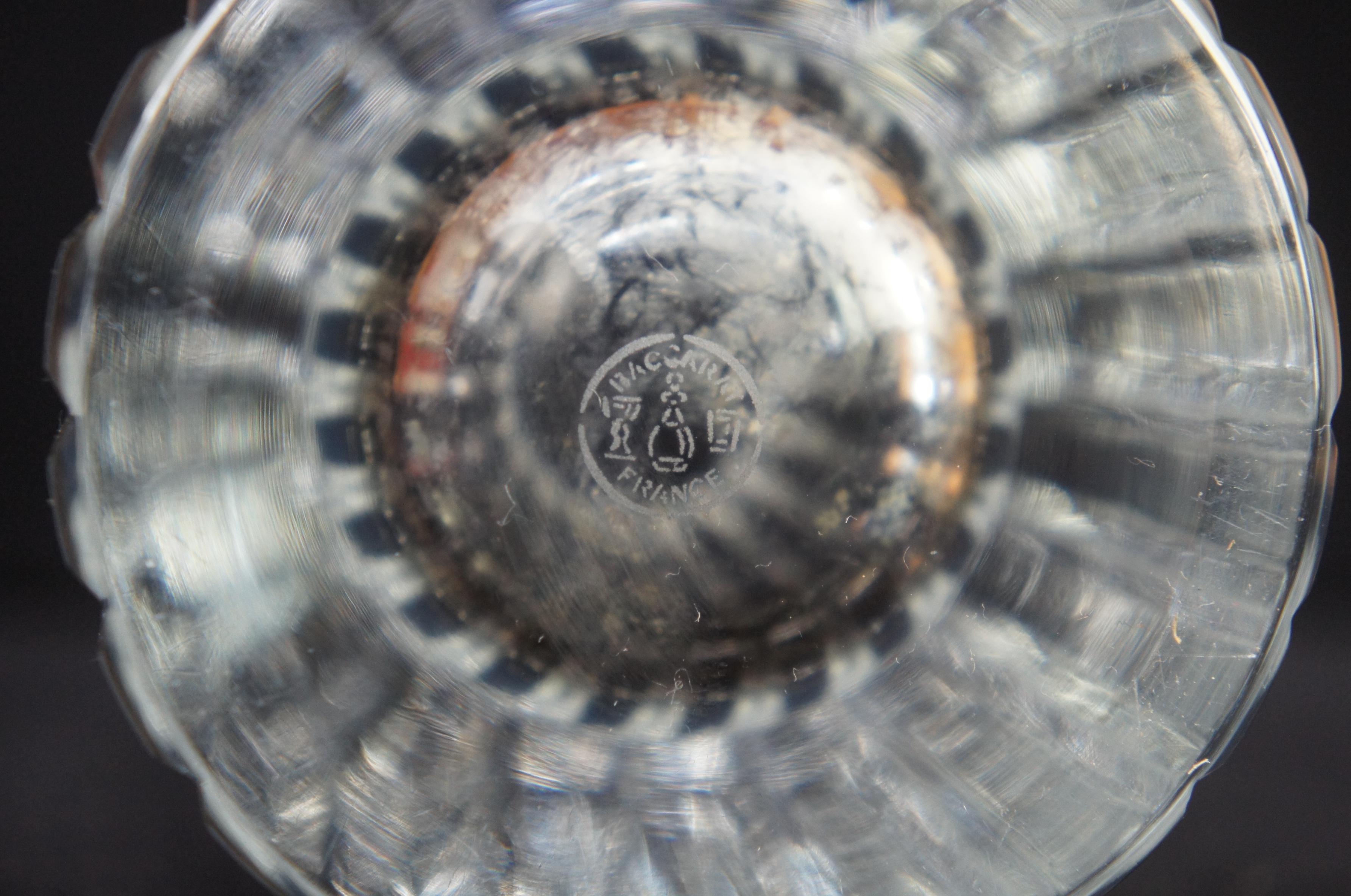20th Century Baccarat Cut Crystal Harmonie Fluted Glass Round Cylinder Flower Vase, France
