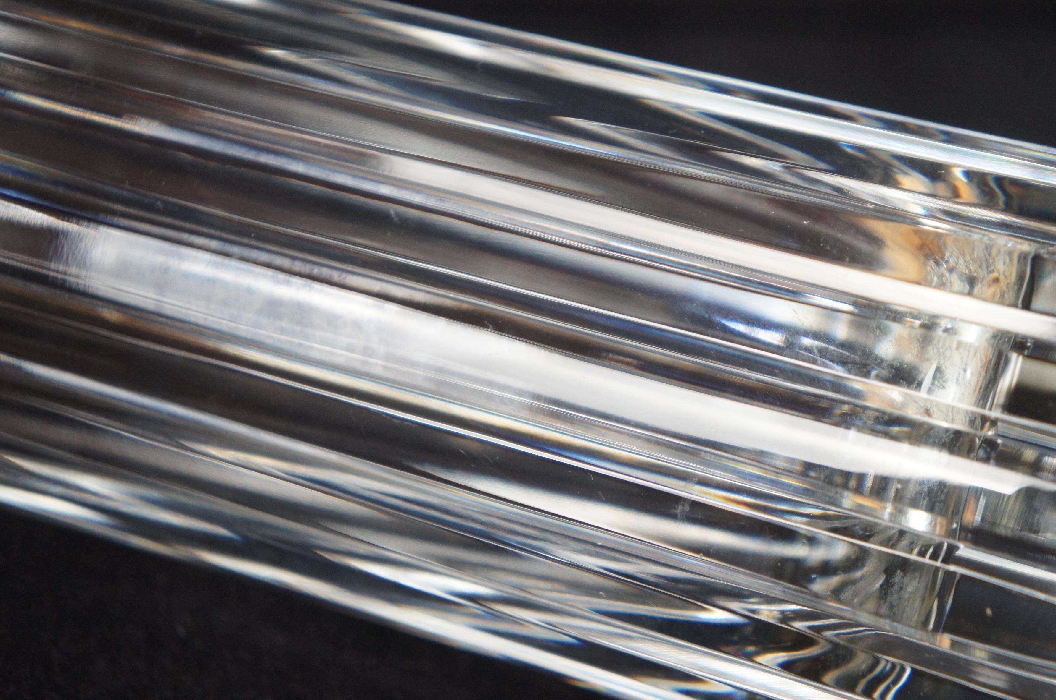 Baccarat Cut Crystal Harmonie Fluted Glass Round Cylinder Flower Vase, France 1