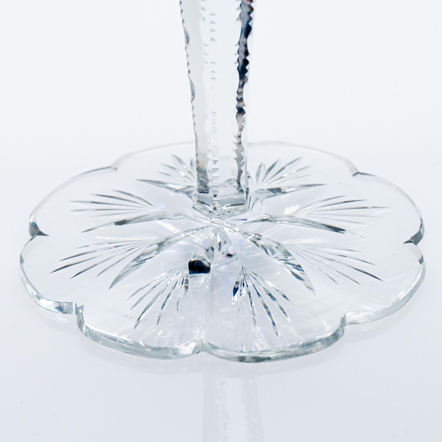 French Baccarat, Deep Blue Crystal Cut Coupe, France, 1920 For Sale