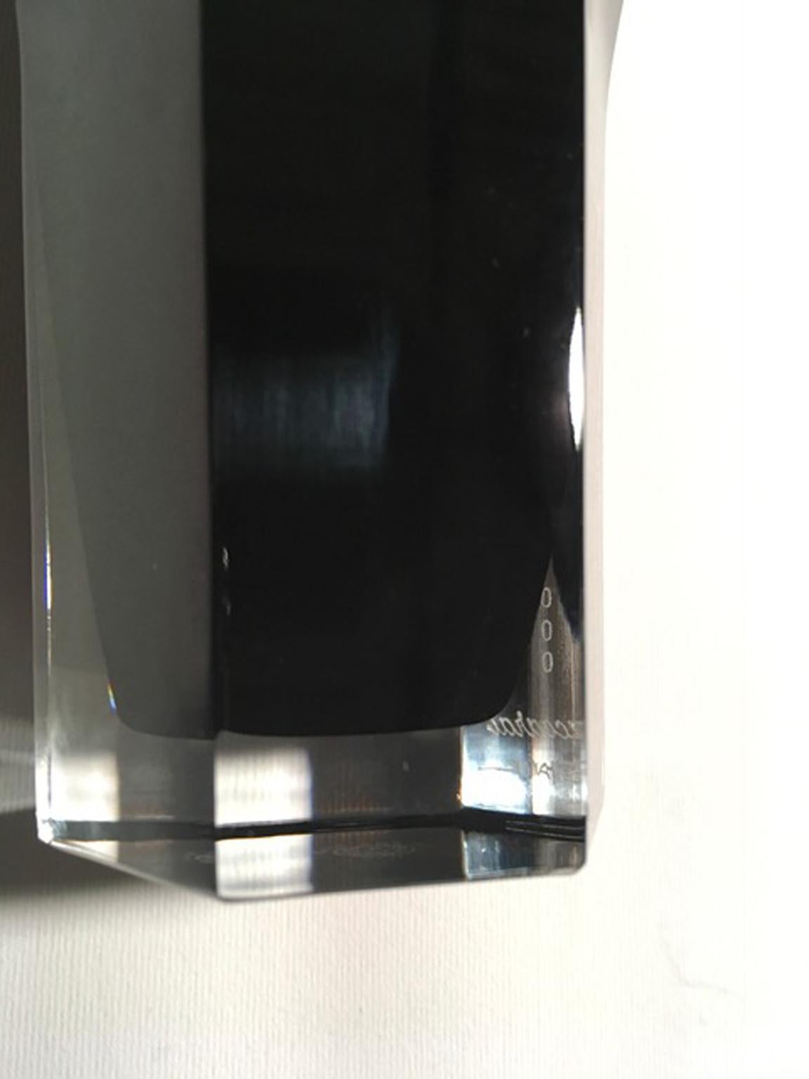 Contemporary Baccarat First Numbered of Limited Edition Black Crystal by Stark Glass or Vase